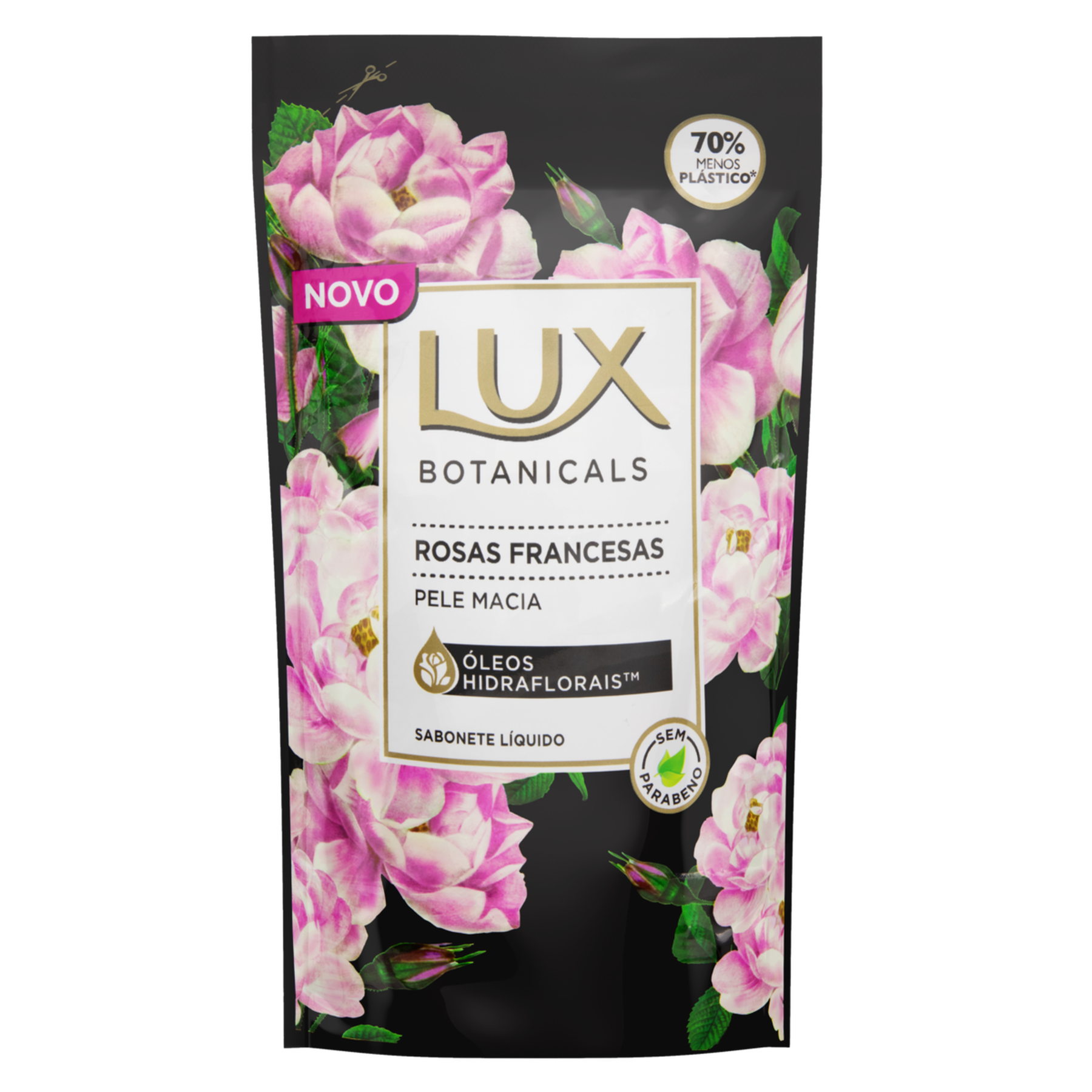 Sabonete Líquido Rosas Francesas Lux Botanicals Sachê 200ml Refil