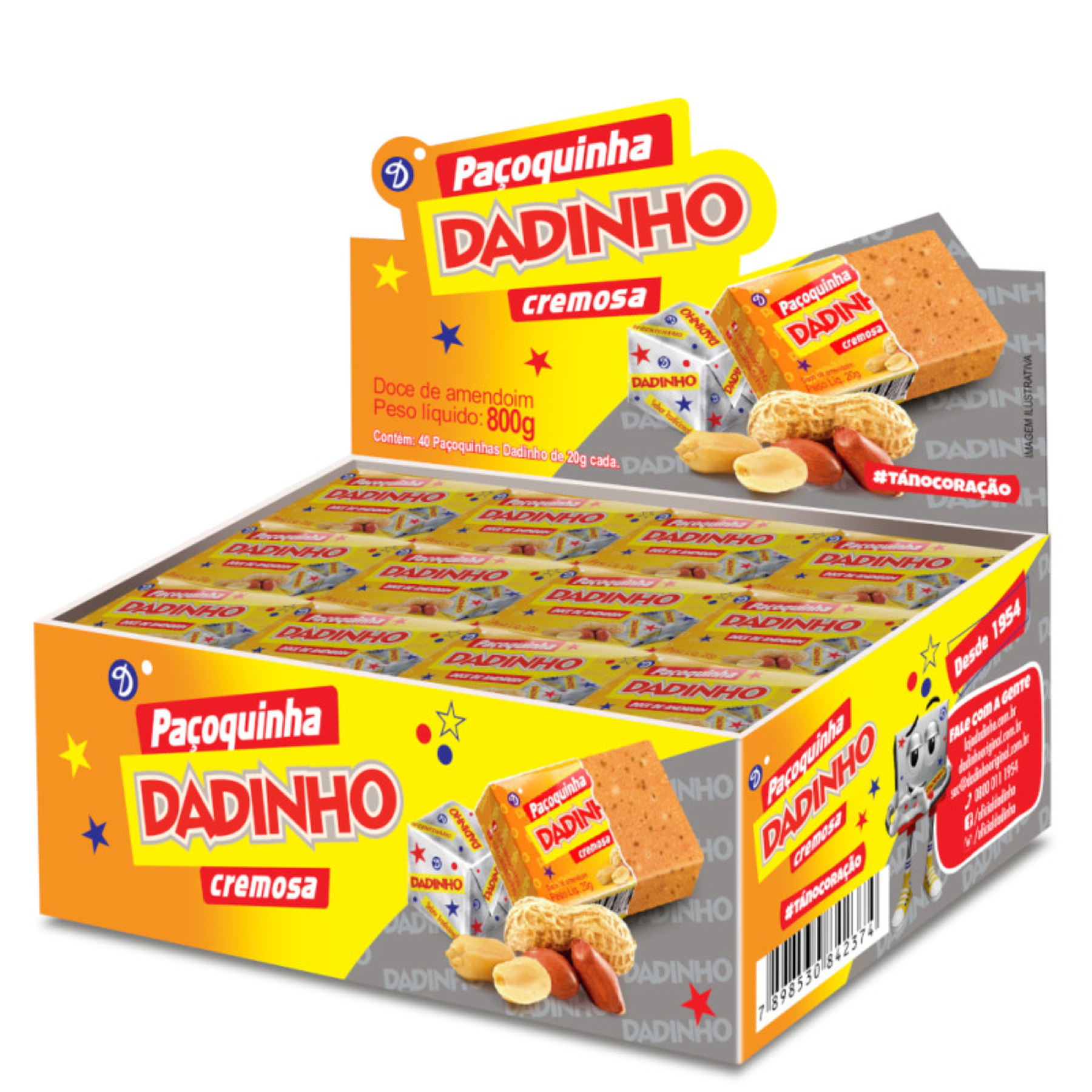 Pa&ccedil;oca Cremosa Quadrada Dadinho C/40 Unidades