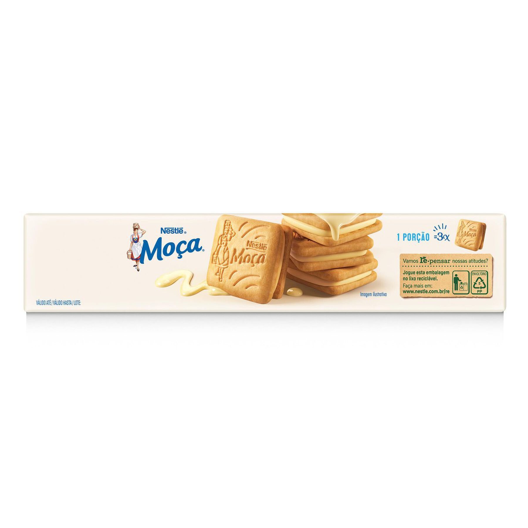 Biscoito Recheado Leite Condensado Moça Nestlé Pacote 140g