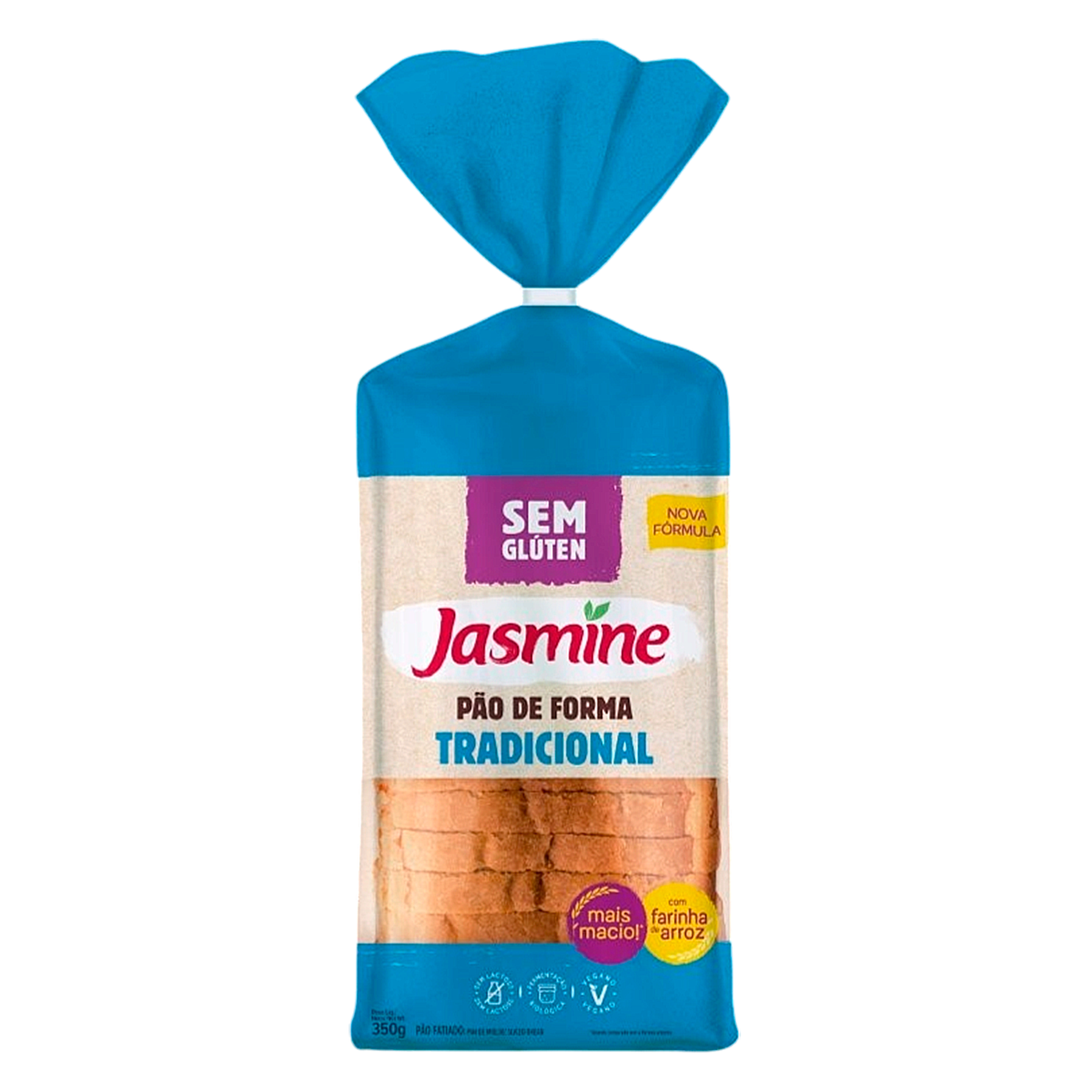 P&atilde;o de Forma Tradicional sem Gl&uacute;ten Jasmine Pacote 350g