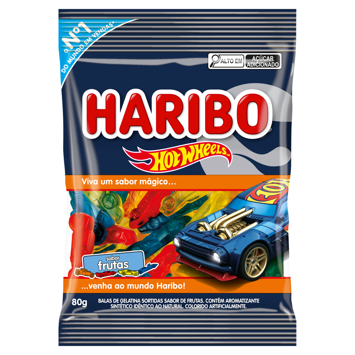 Bala de Gelatina Frutas Hot Wheels Haribo Pacote 80g
