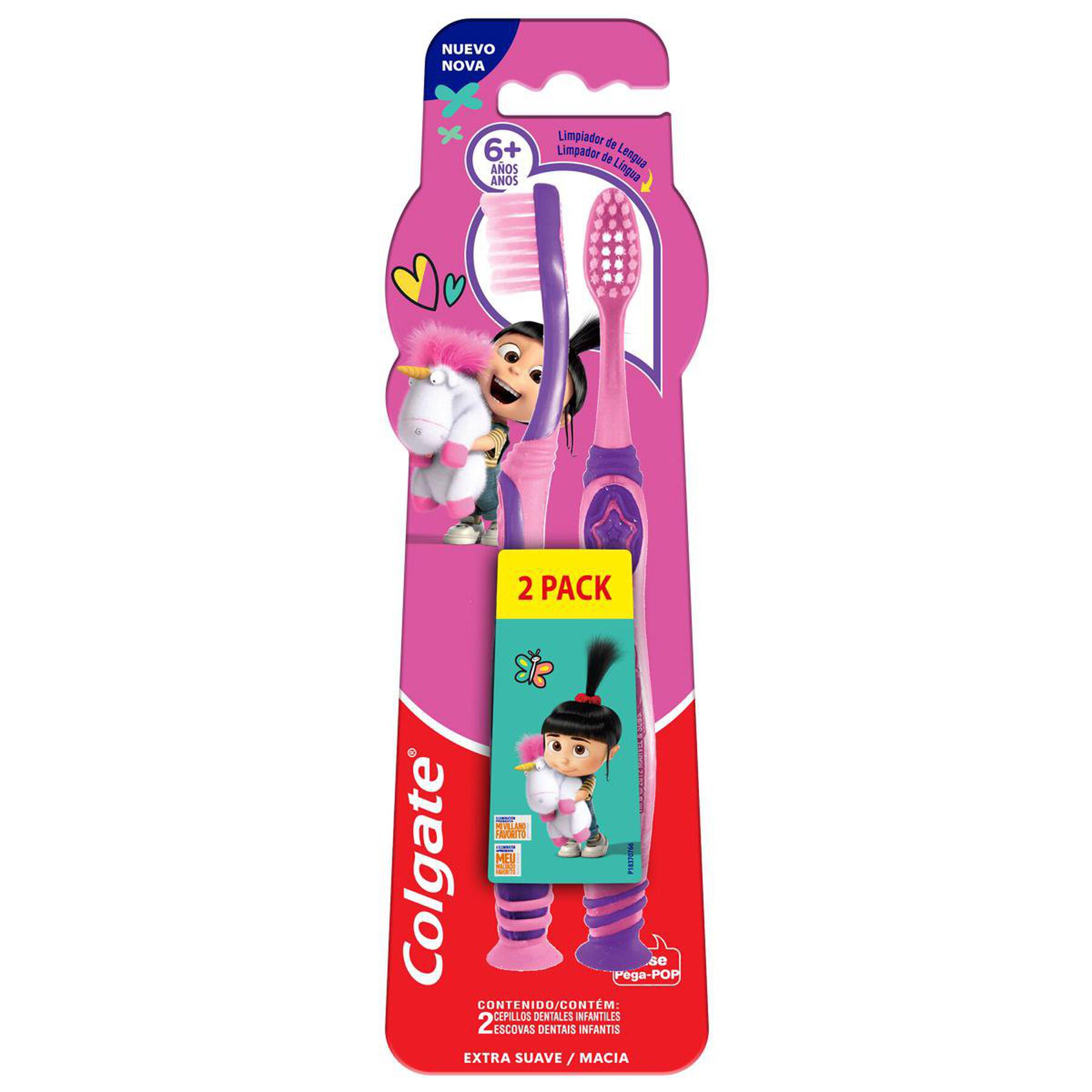 Escova Dental Infantil Extra Suave e Macia Meu Malvado Favorito 6+ Anos Colgate C/2 Unidades&nbsp;