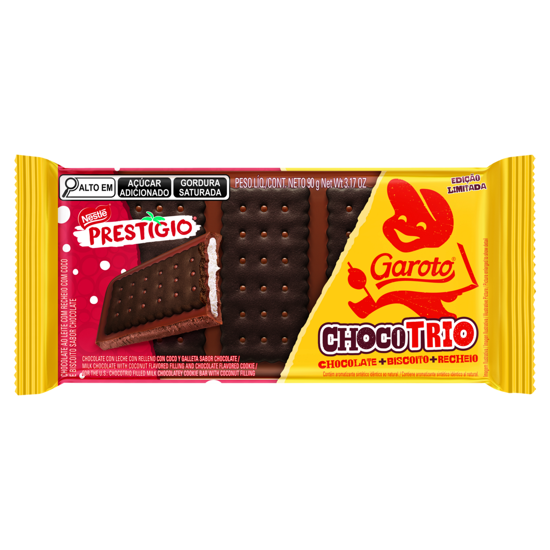 Chocolate ChocoTrio Prest&iacute;gio Garoto 90g