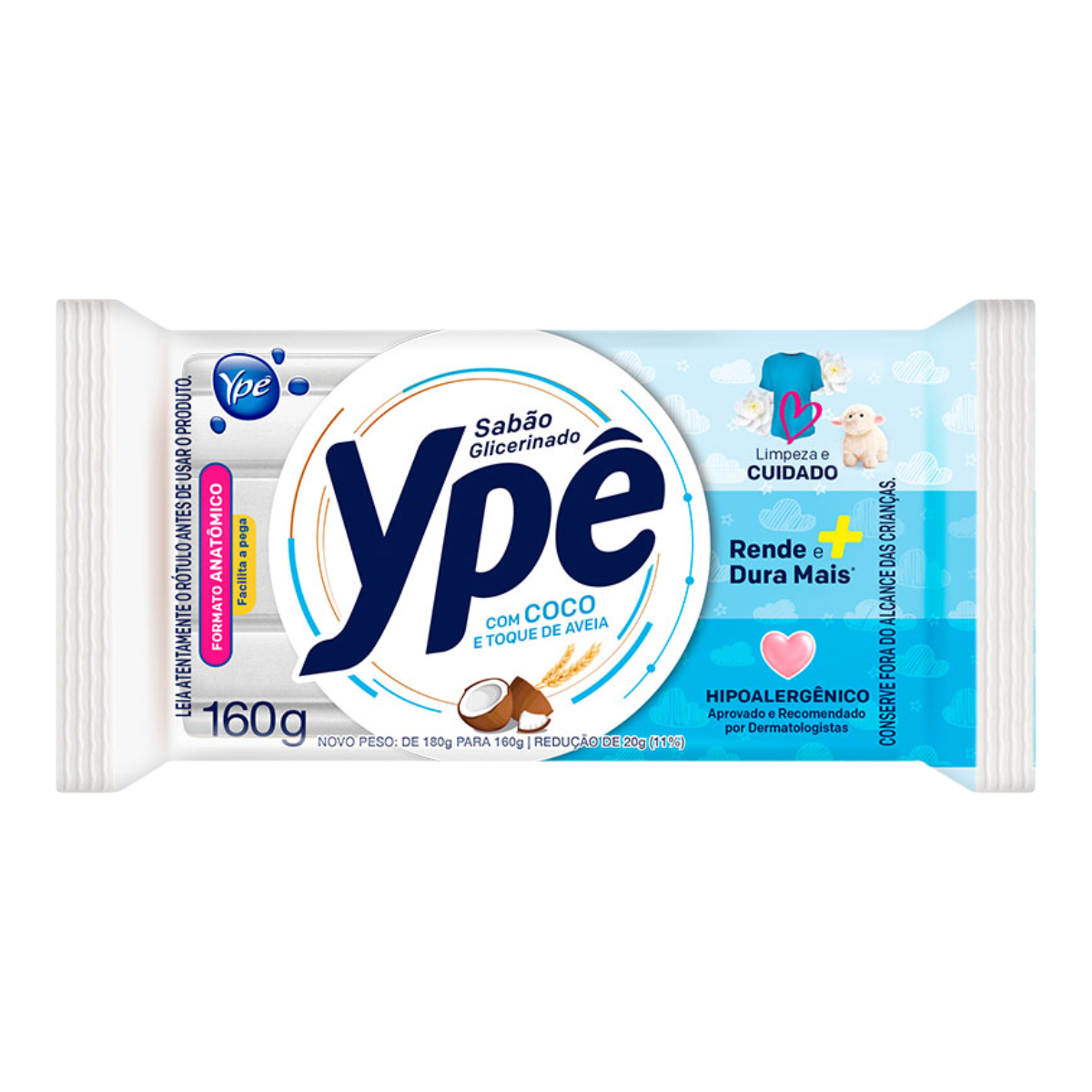 Sab&atilde;o Barra Glicerinado Coco Yp&ecirc; Flow Pack 160g