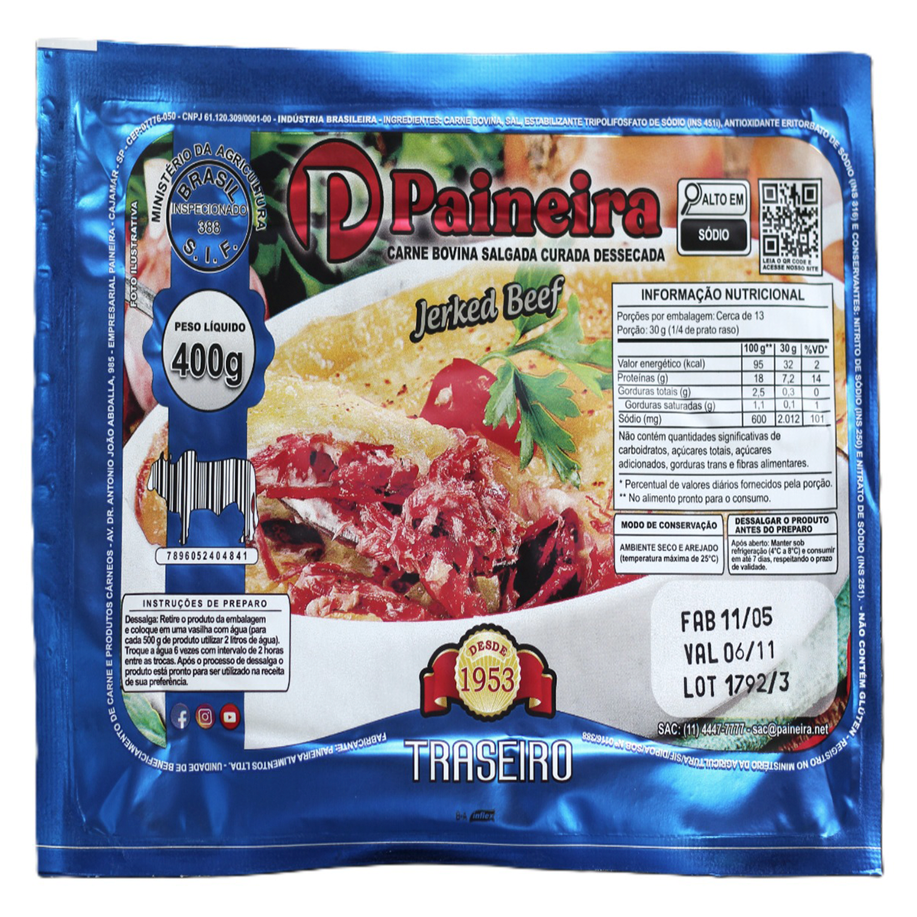 Jerked Beef Traseiro Paineira 400g