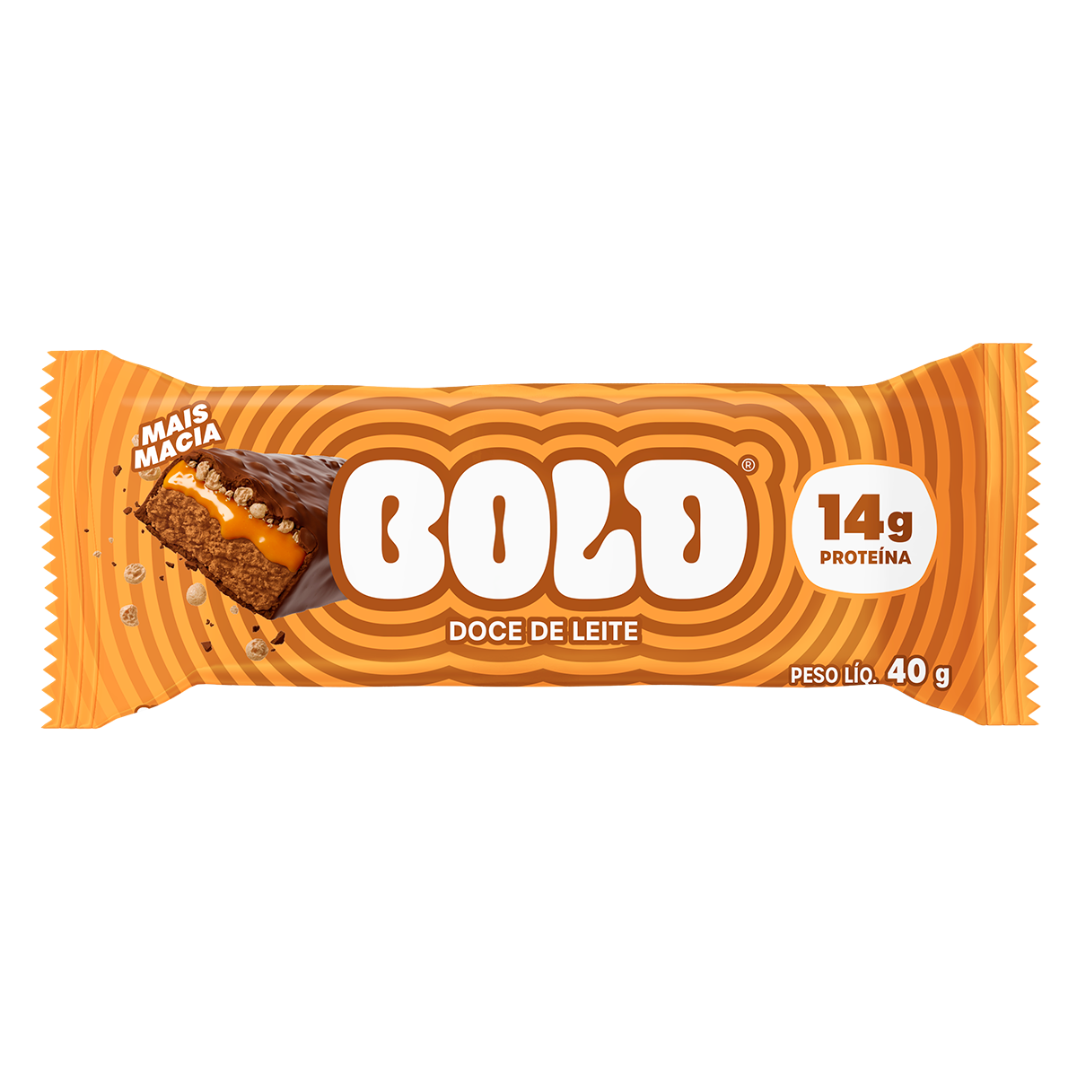 Barra de Prote&iacute;na 14g Doce de Leite Bold Pacote 40g
