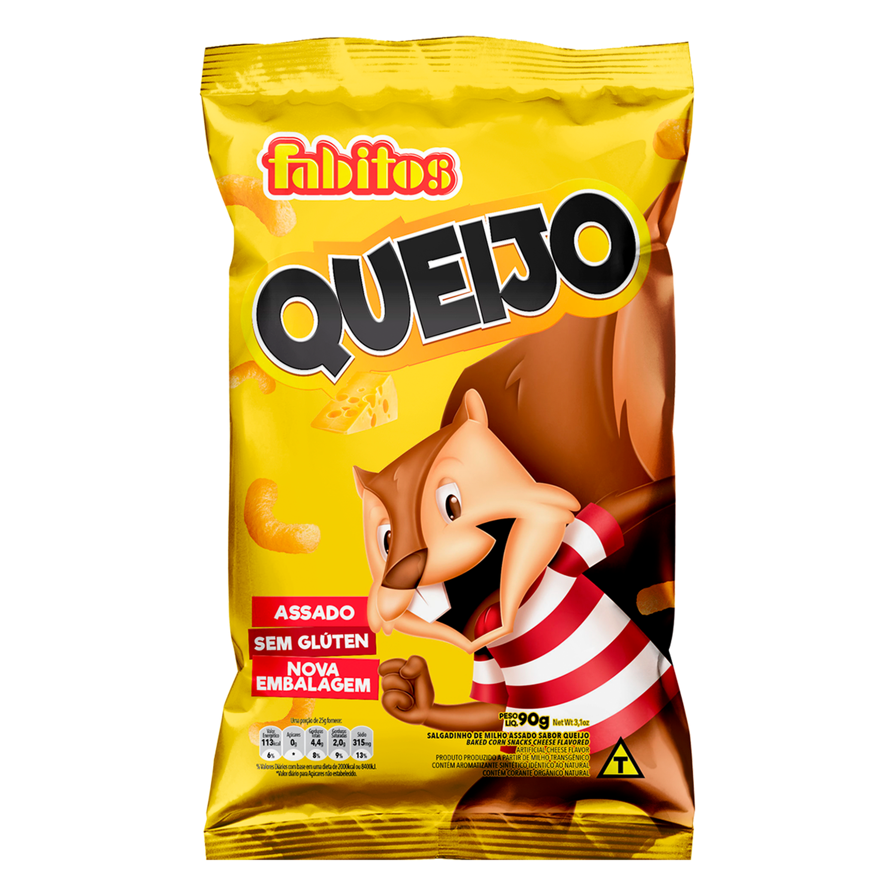 Salgadinho de Milho Queijo Fabitos Pacote 90g