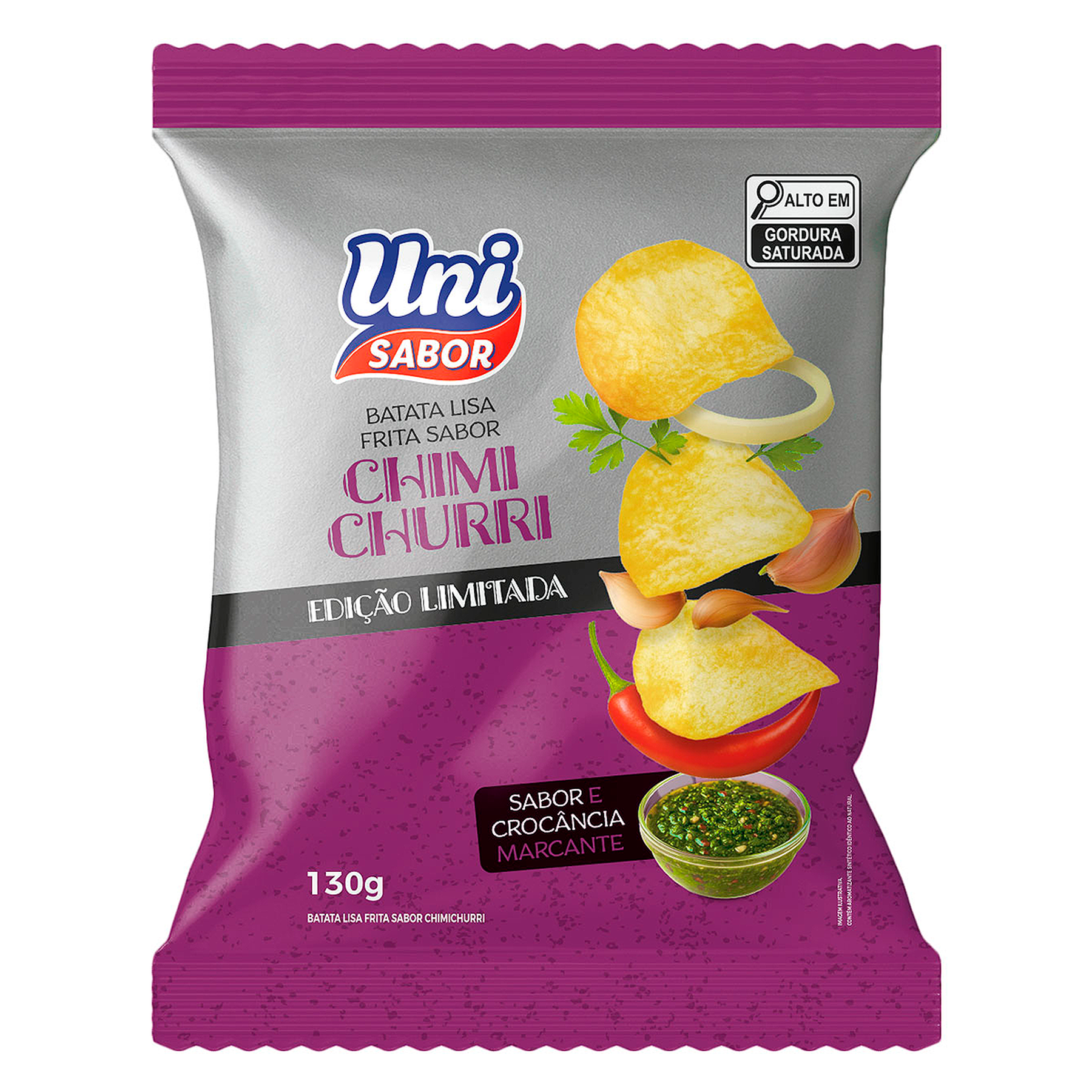 Batata Lisa Chimichurri Uni Sabor Pacote 130g