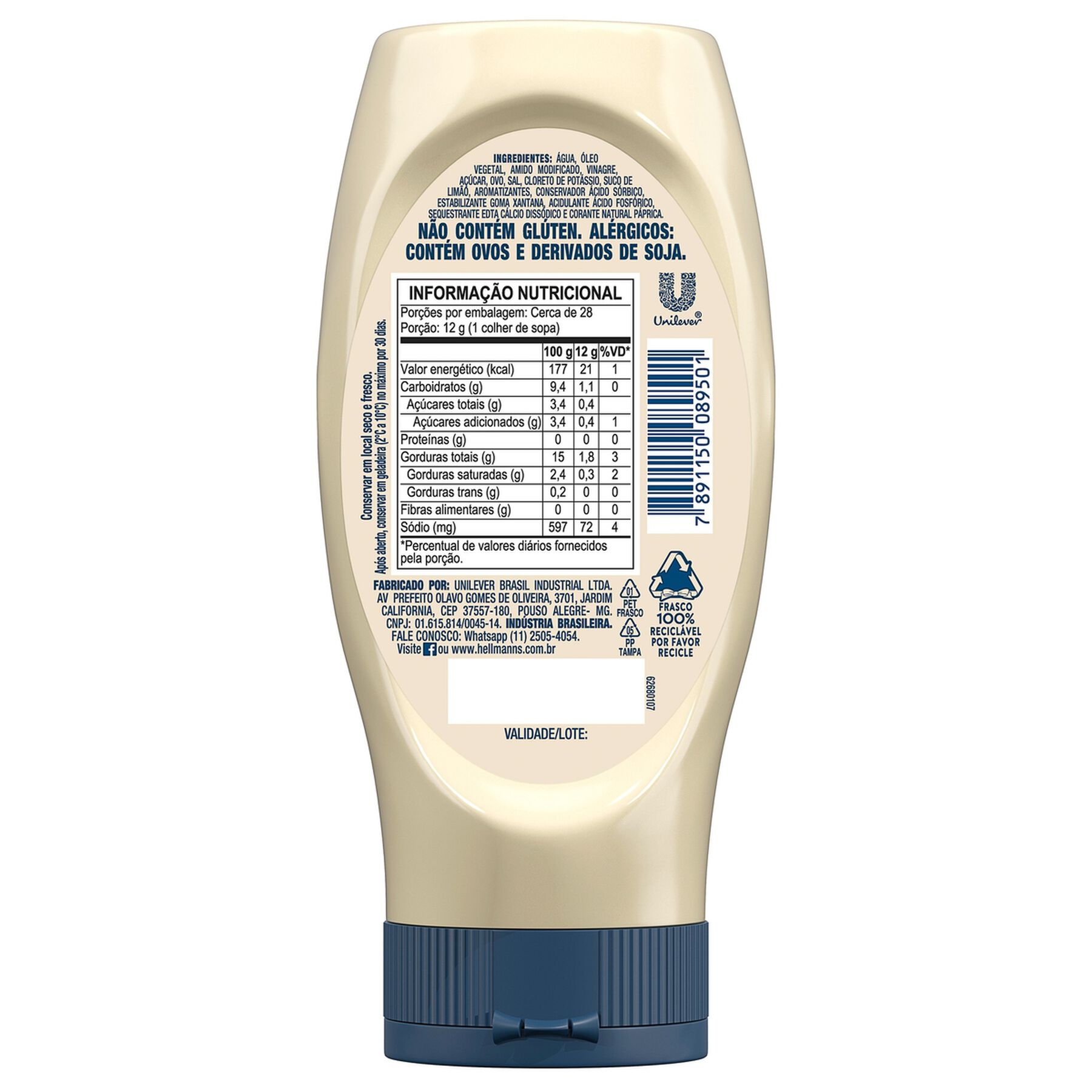 Maionese Light Hellmann's Squeeze 335g