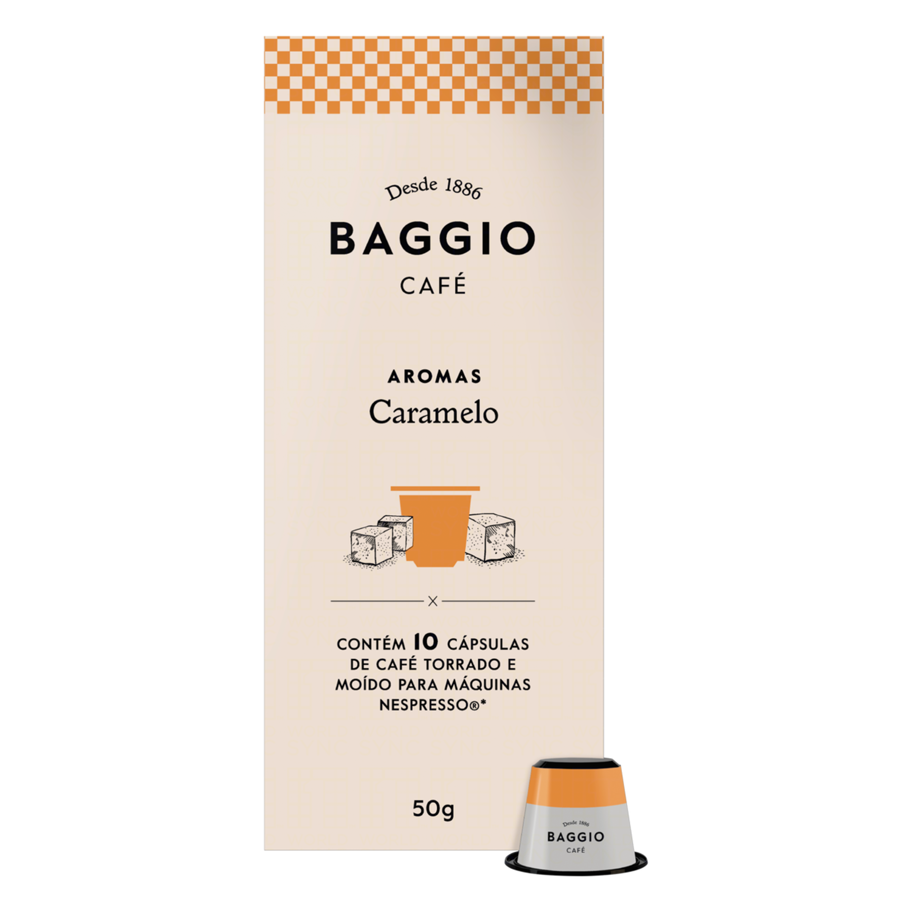 Café em Cápsula Torrado e Moído Caramelo Baggio Aromas Caixa 50g 10 Cápsulas Nespresso