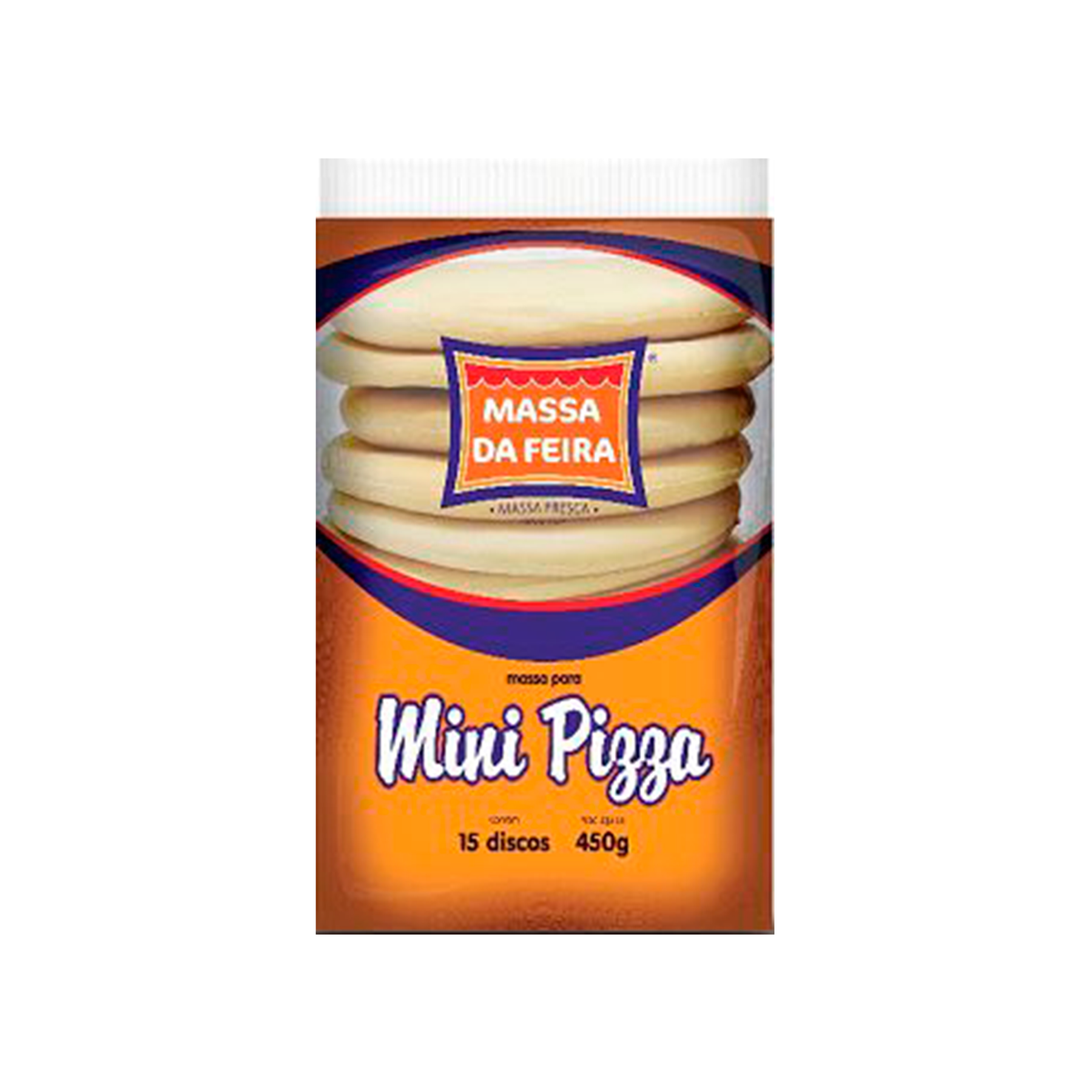 Massa para Mini Pizza Massa da Feira 450g C/15 Unidades