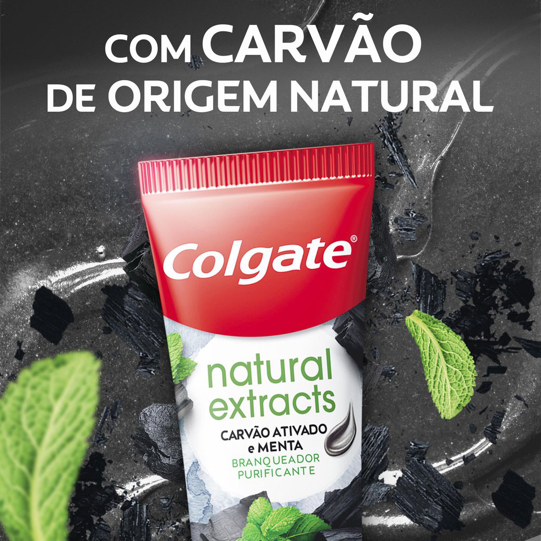 Creme Dental Carv&atilde;o Ativado e Menta Natural Extracts Colgate 140g&nbsp;