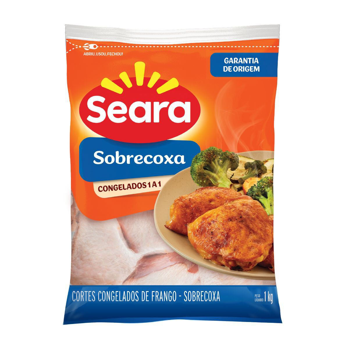 Sobrecoxa de Frango IQF Seara Pacote 1kg