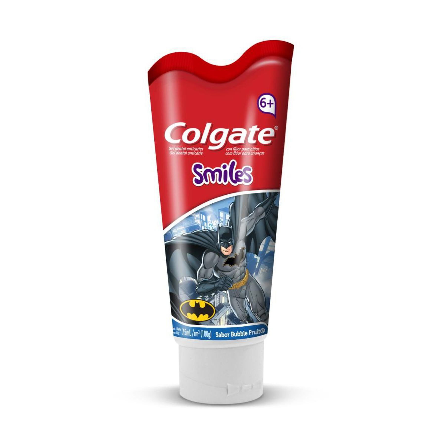 Gel Dental Infantil com Flúor Bubble Fruit Justice League Colgate Smiles Bisnaga 100g