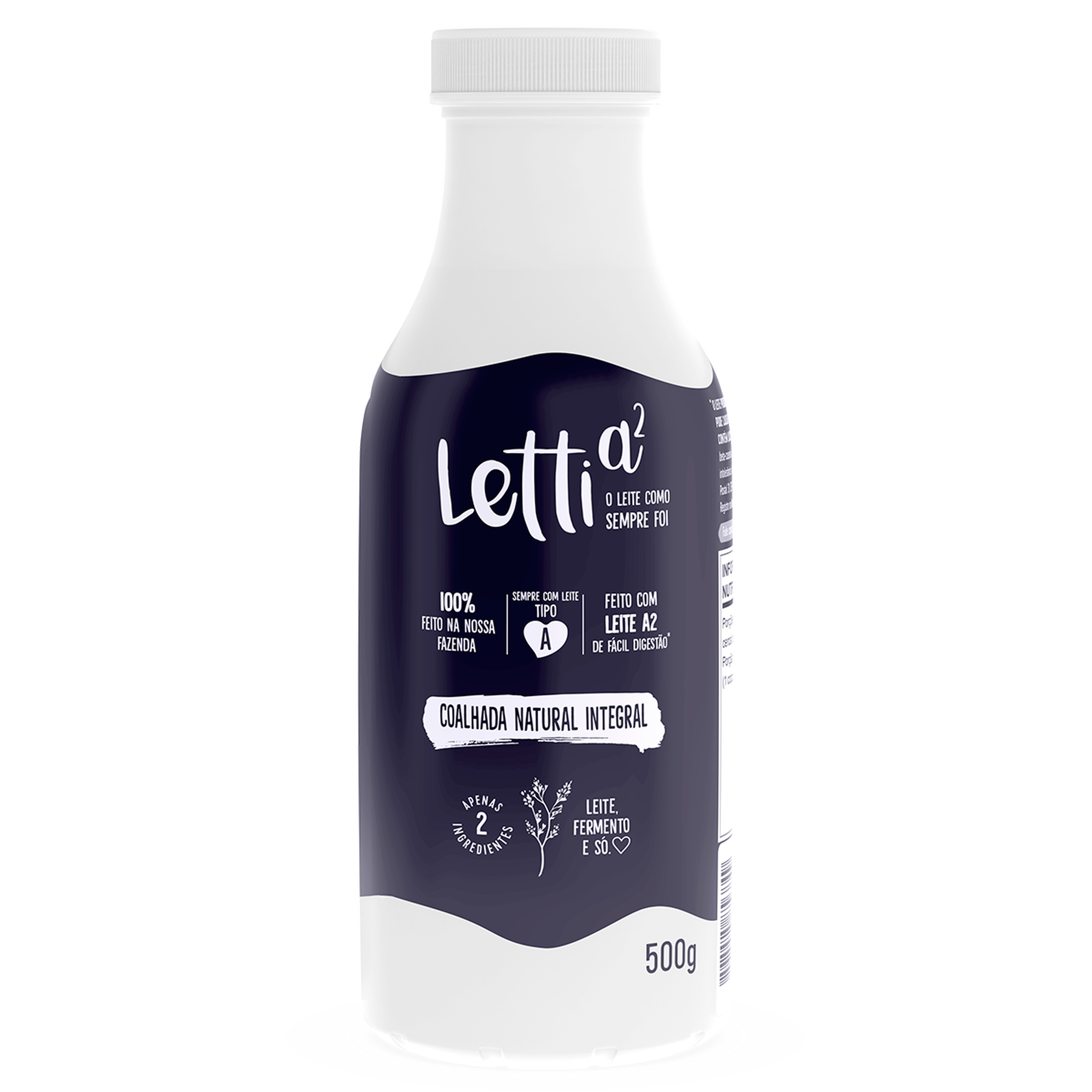 Coalhada Integral Letti a&sup2; Garrafa 500g&nbsp;