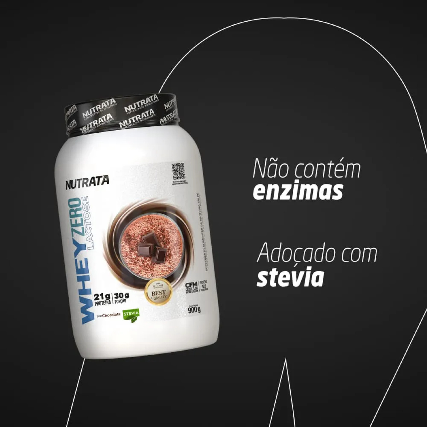 Suplemento Alimentar Proteico em P&oacute; Whey Zero Lactose Creme de Baunilha Nutrata Pote 900g