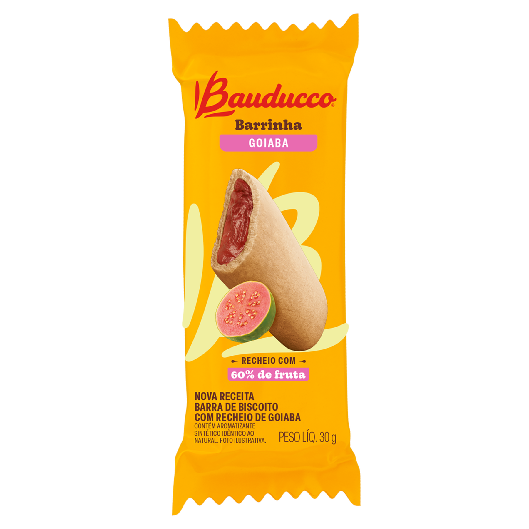 Biscoito Recheio Goiabinha Bauducco Barrinha Pacote 30g