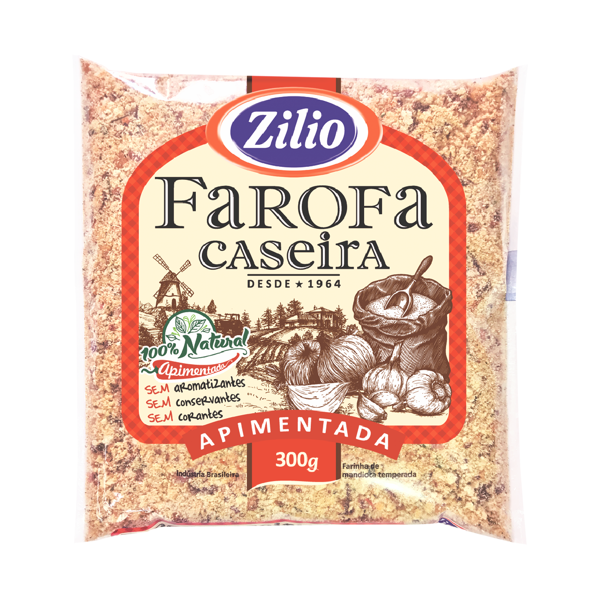 Farofa Caseira Apimentada Zilio 300g