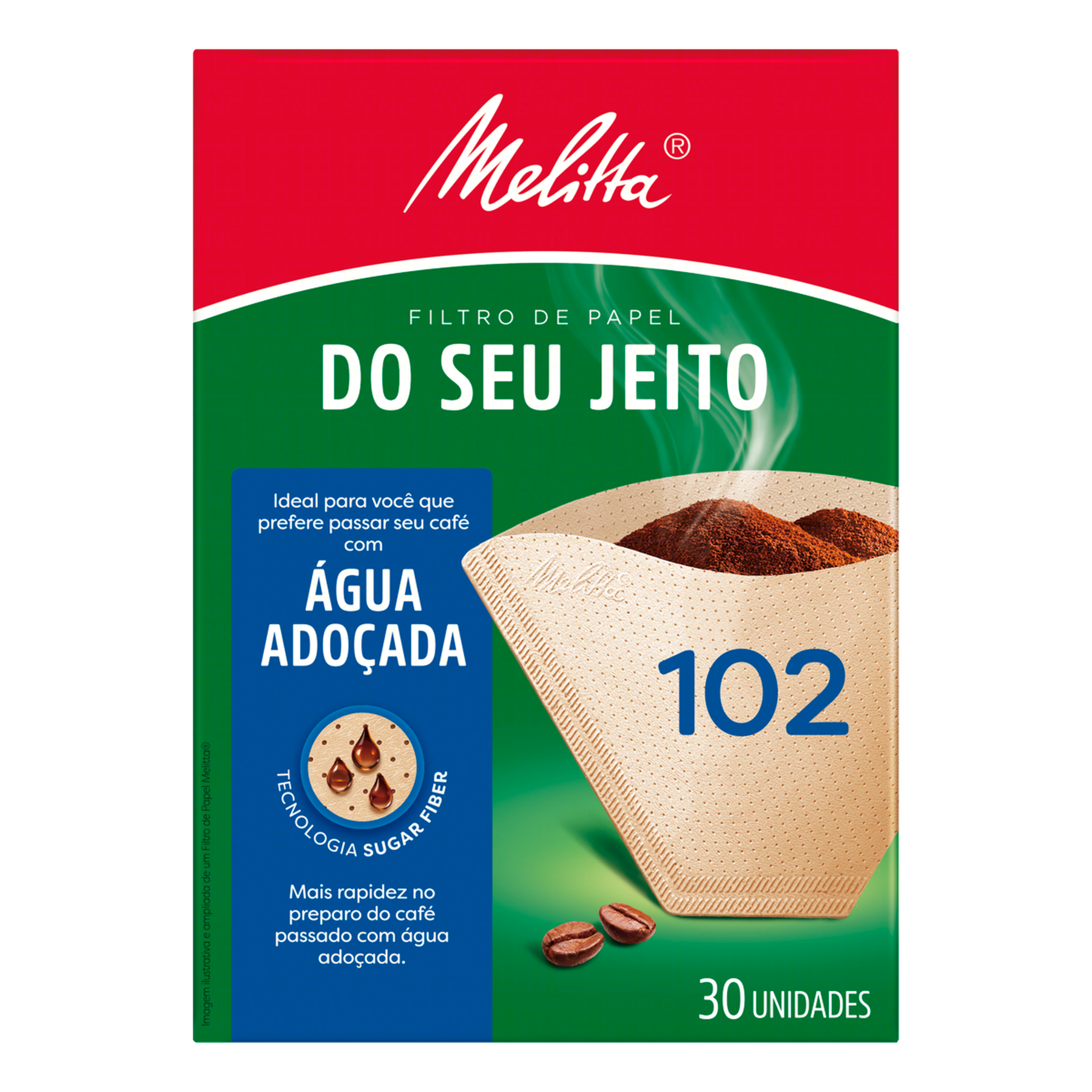 Filtro de Papel &Aacute;gua Ado&ccedil;ada 102 Melitta Caixa C/30 Unidades