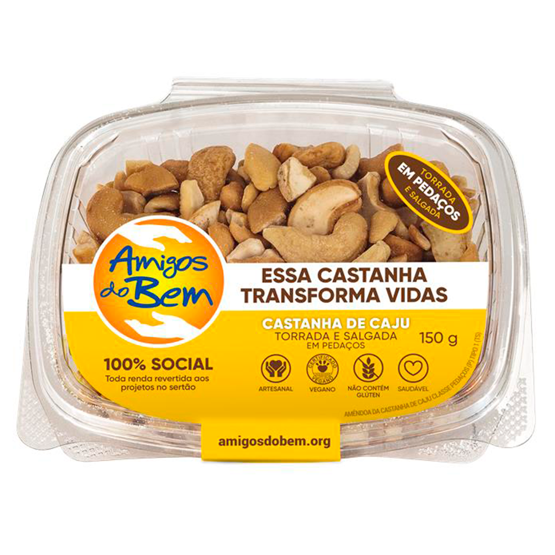 Castanha de Caju Torrada e Salgada Amigos do Bem Pote 150g