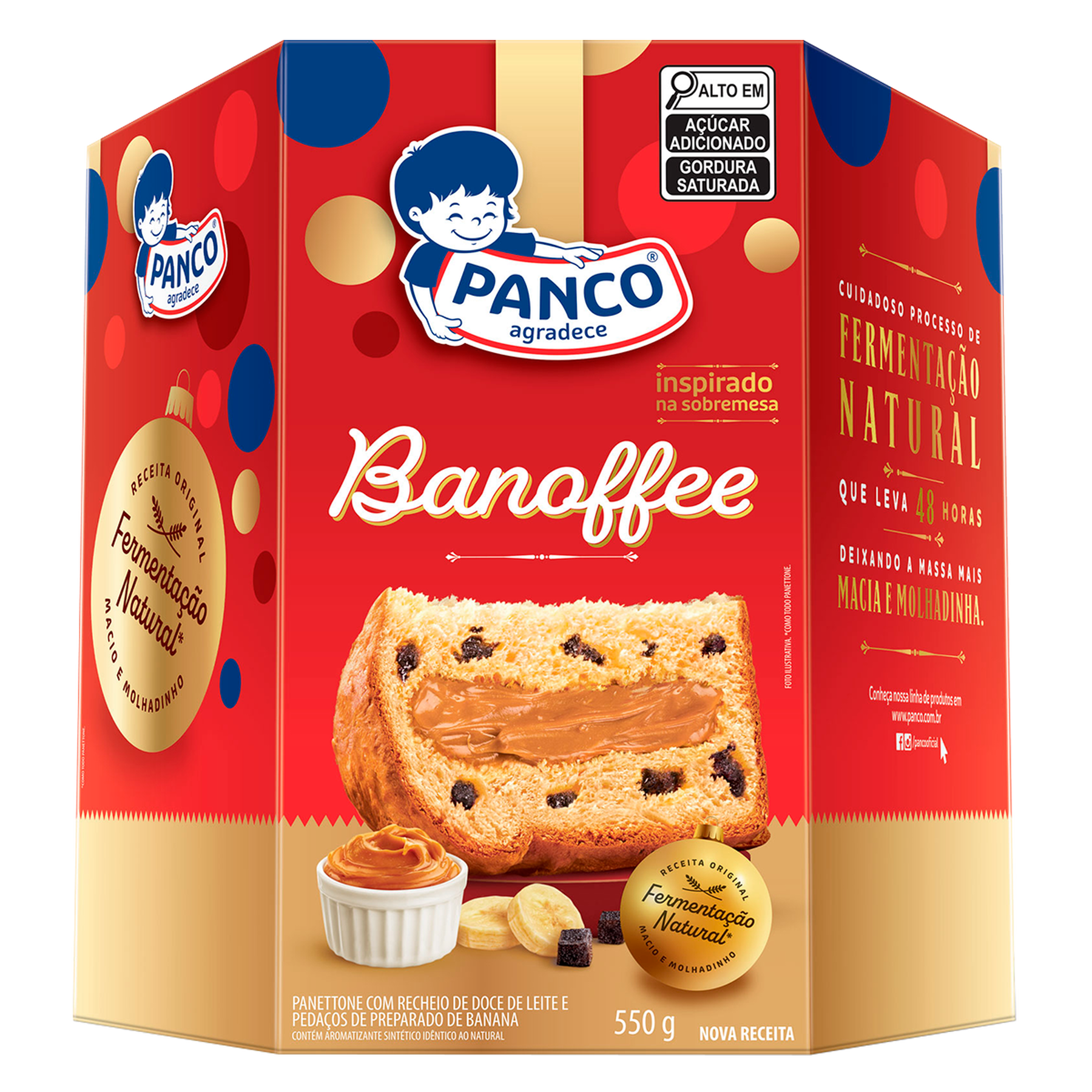 Panettone Recheado Banoffee Panco Caixa 550g