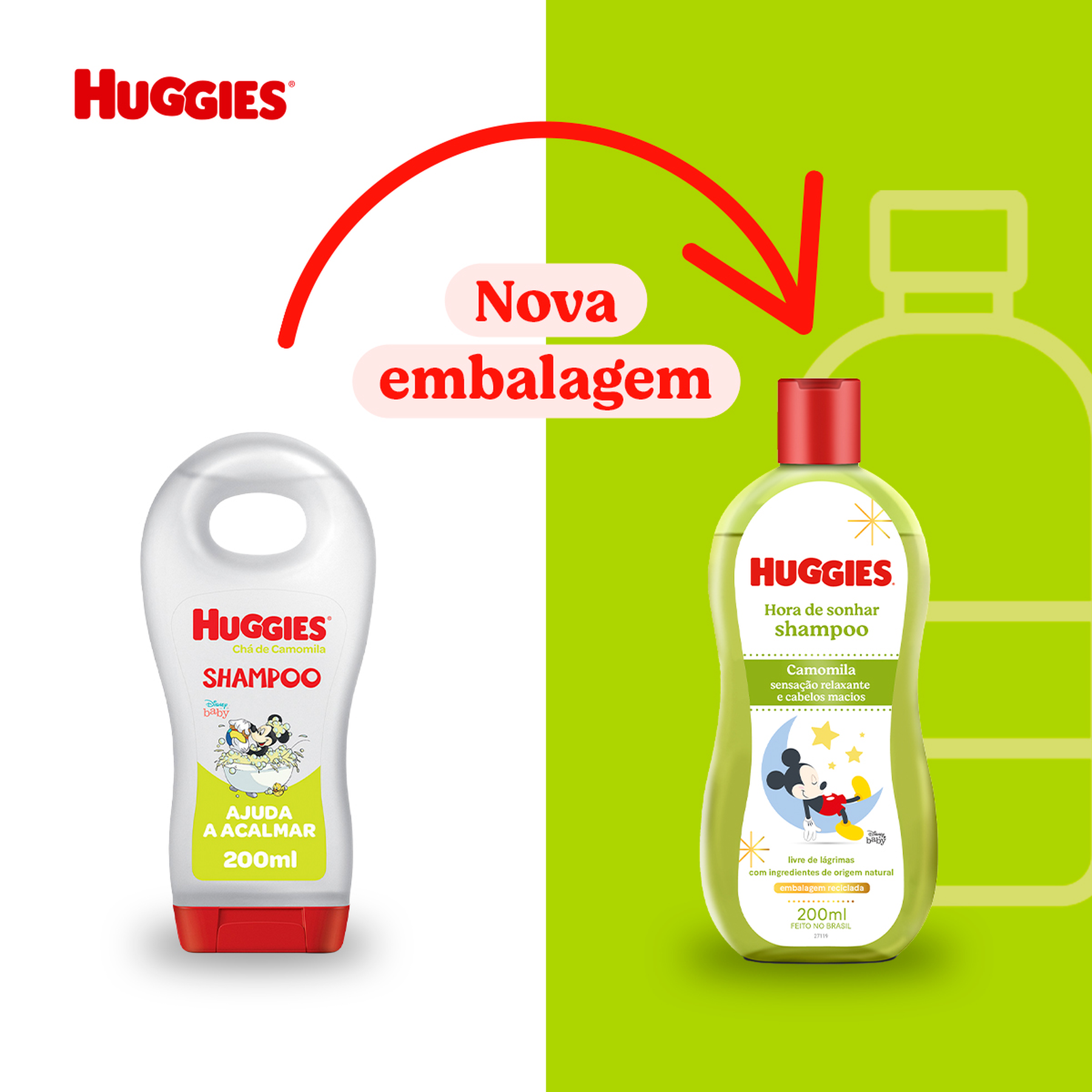 Shampoo Infantil Chá de Camomila Huggies Frasco 200ml