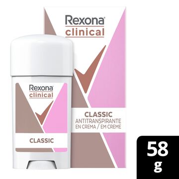 Antitranspirante em Creme Classic Rexona Clinical 58g