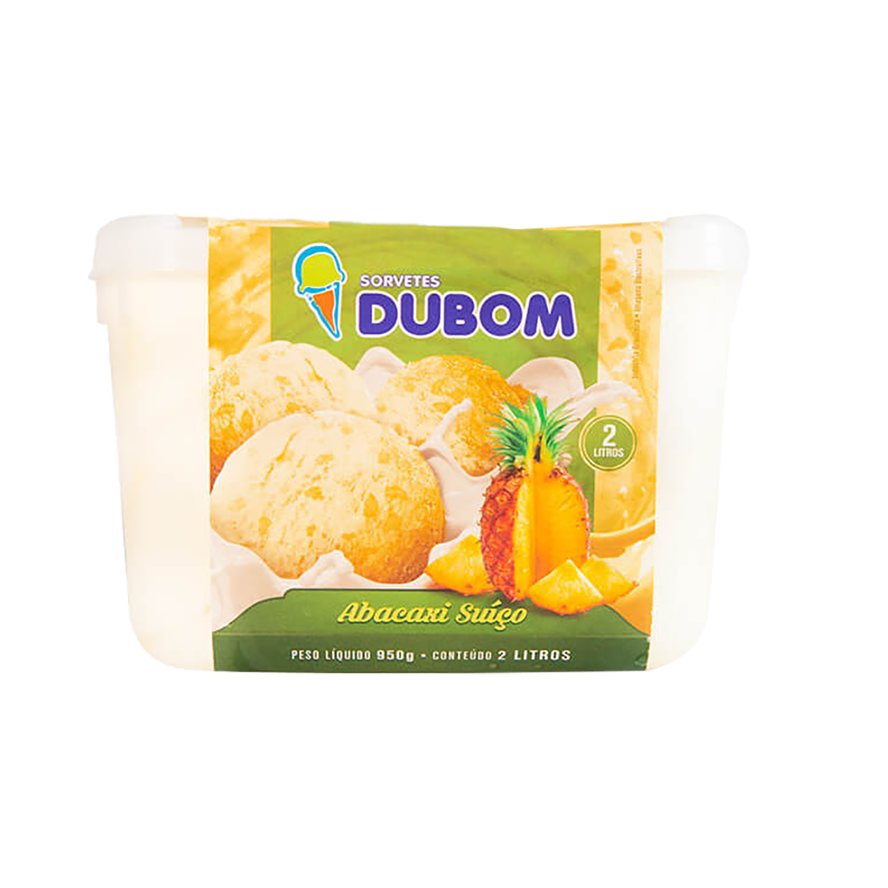 Sorvete Abacaxi Suíço Dubom Pote 2l