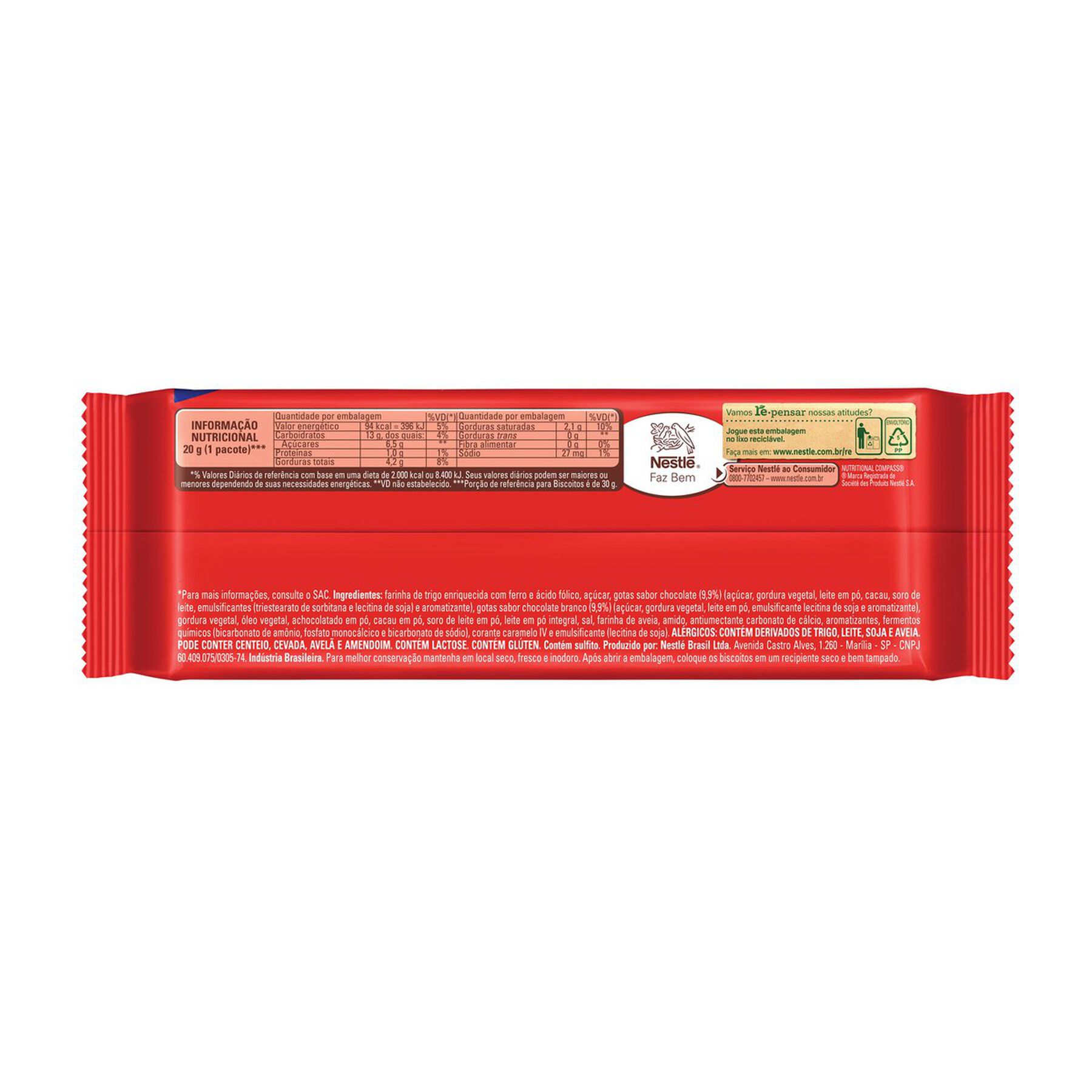Biscoito Cookie Nescau Duo Nestlé Pacote 60g
