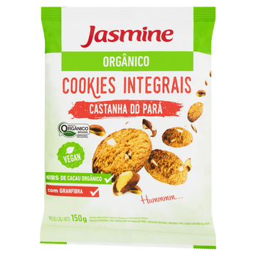 Biscoito Cookie Integral Orgânico Castanha-do-Pará Jasmine Pacote 150g
