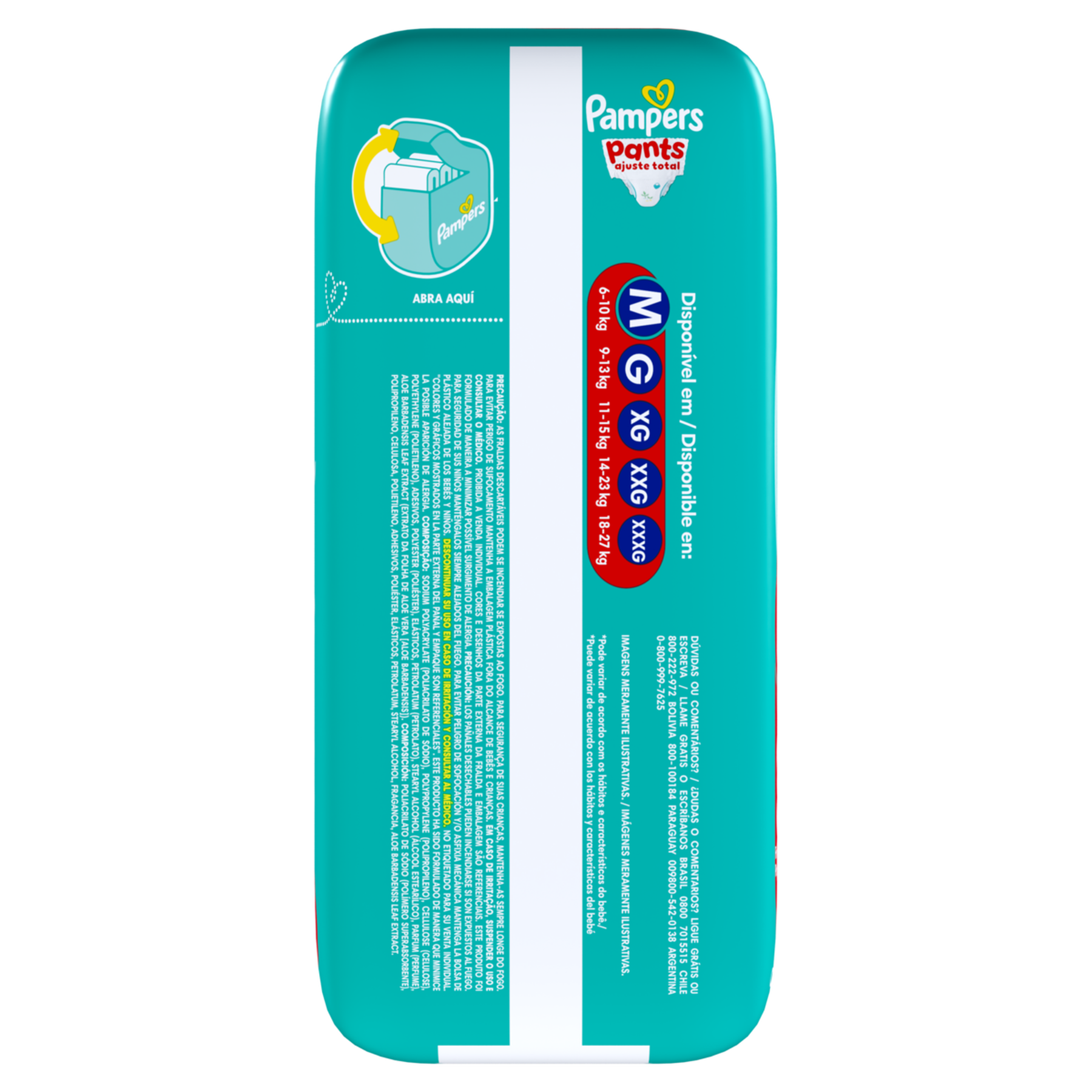 Fralda Descart&aacute;vel Infantil Pants Ajuste Total Pampers M Pacote C/30 Unidades