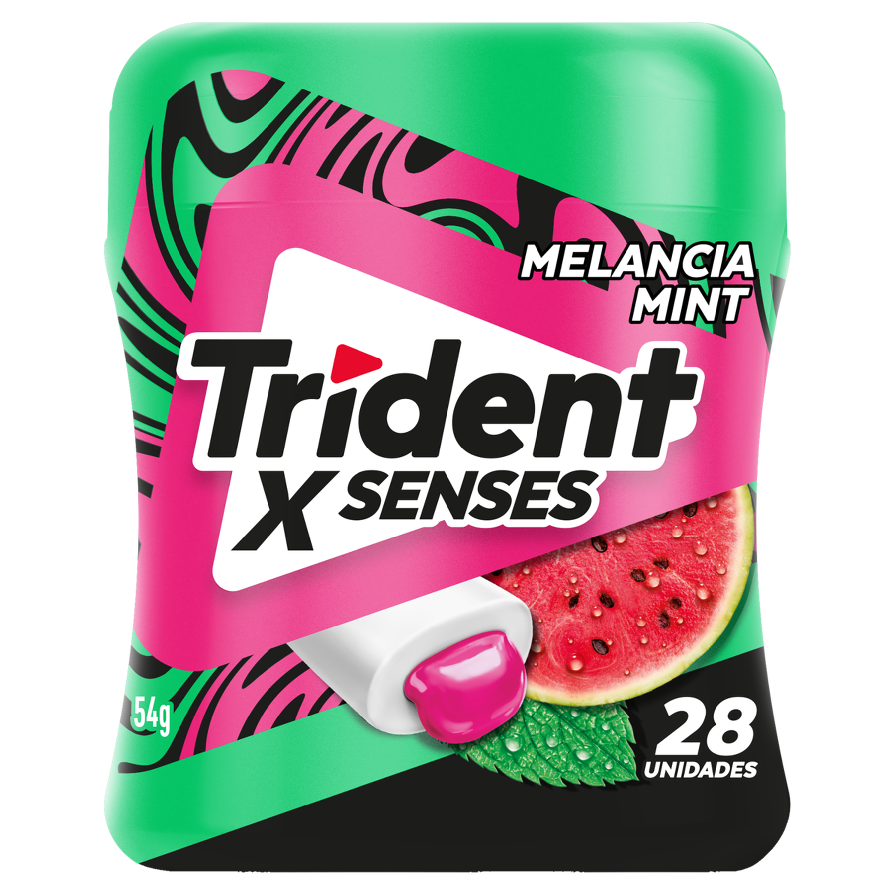 Goma de Mascar XSenses Melancia Mint Trident Garrafa 54g