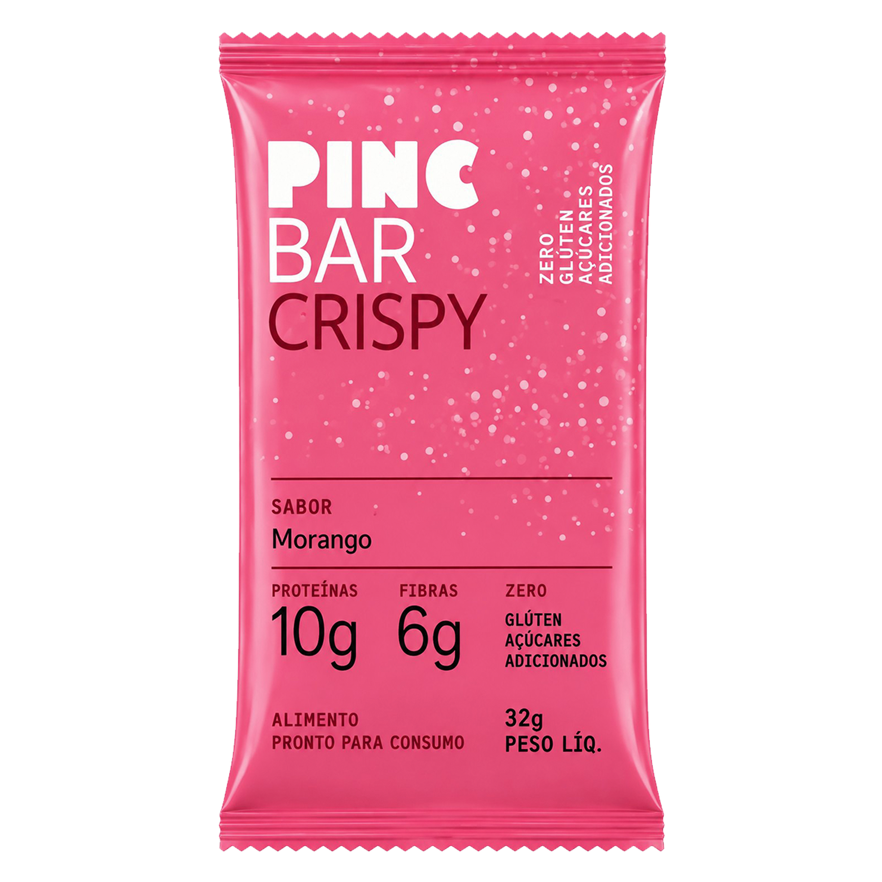 Barra Prote&iacute;na Morango Pinc Bar Crispy Pacote 32g