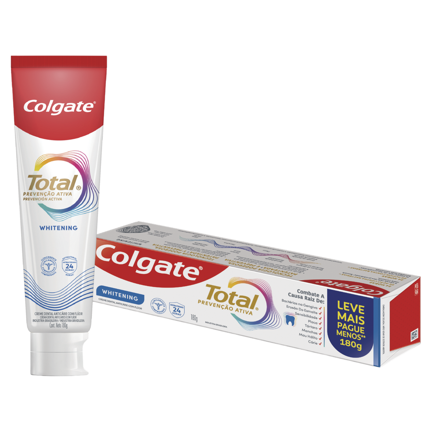 Creme Dental Whitening Colgate Total Preven&ccedil;&atilde;o Ativa Caixa 180g Leve Mais Pague Menos