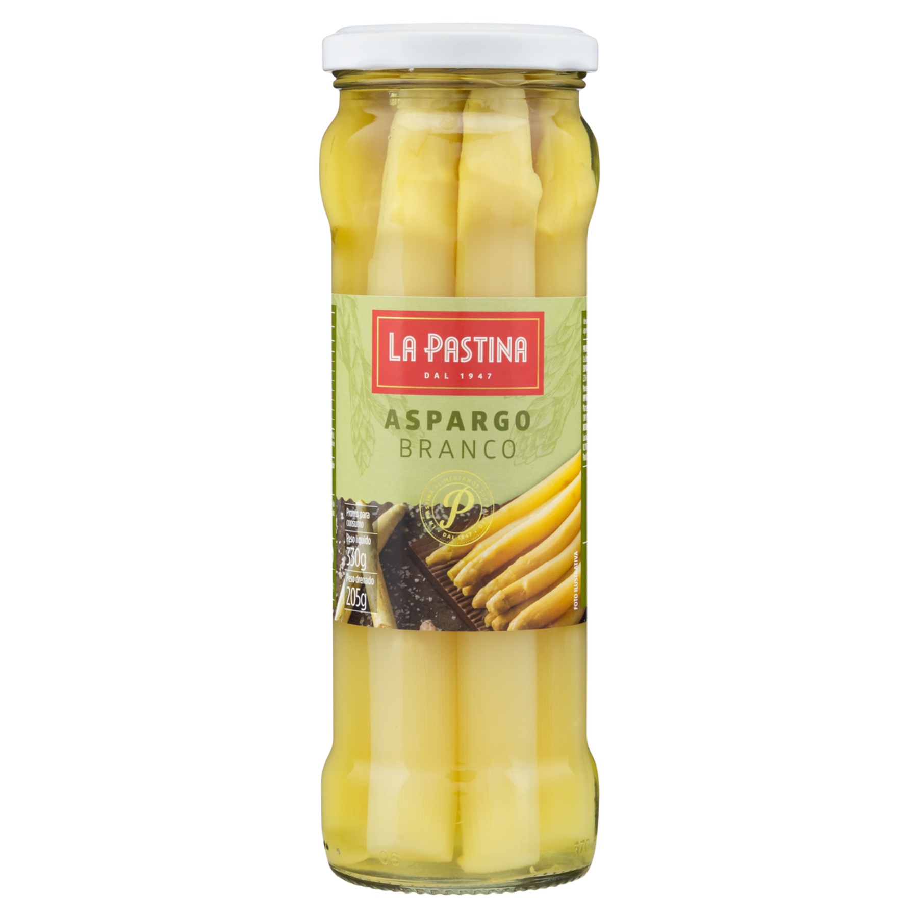 Aspargo Branco em Conserva La Pastina Vidro 205g