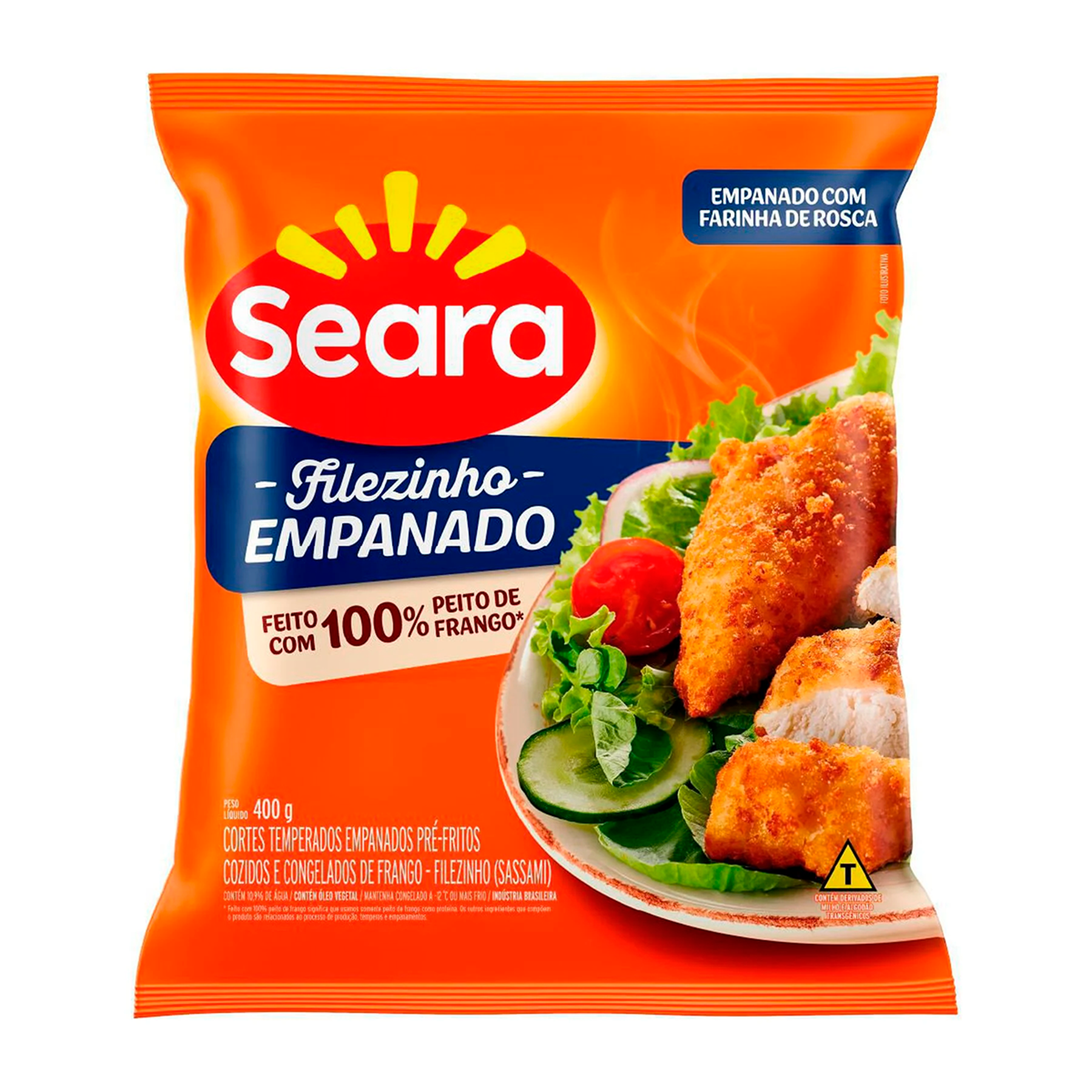 Empanado de Frango Filezinho de Peito Seara Pacote 400g&nbsp;