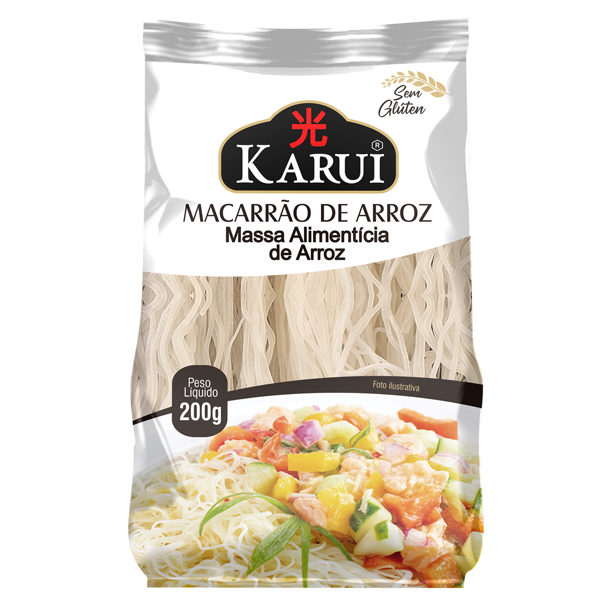 Macarr&atilde;o de Arroz sem Gl&uacute;ten Karui Pacote 200g