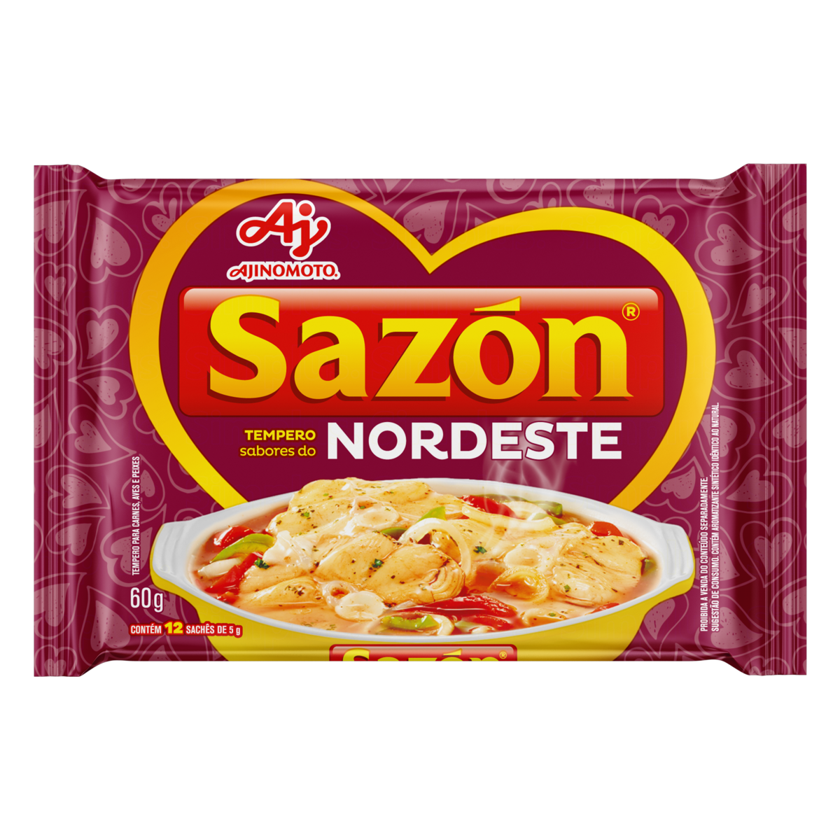 Tempero Sabores do Nordeste Saz&oacute;n Pacote 60g 12 Unidades
