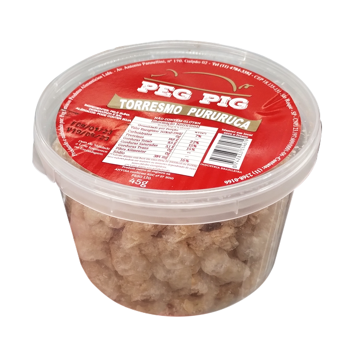 Torresmo Pururuca Peg Pig Pote 45g