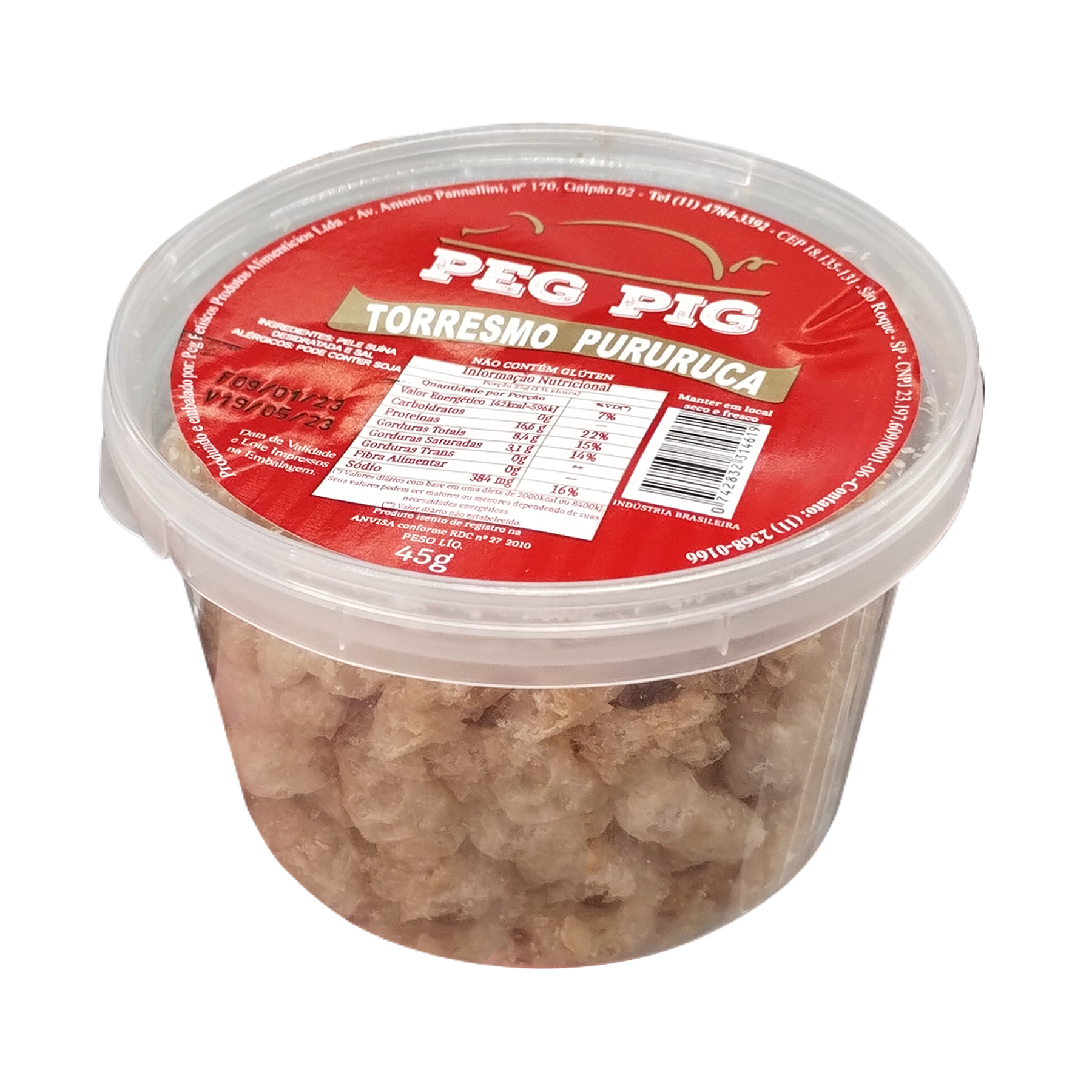 Torresmo Pururuca Peg Pig Pote 45g