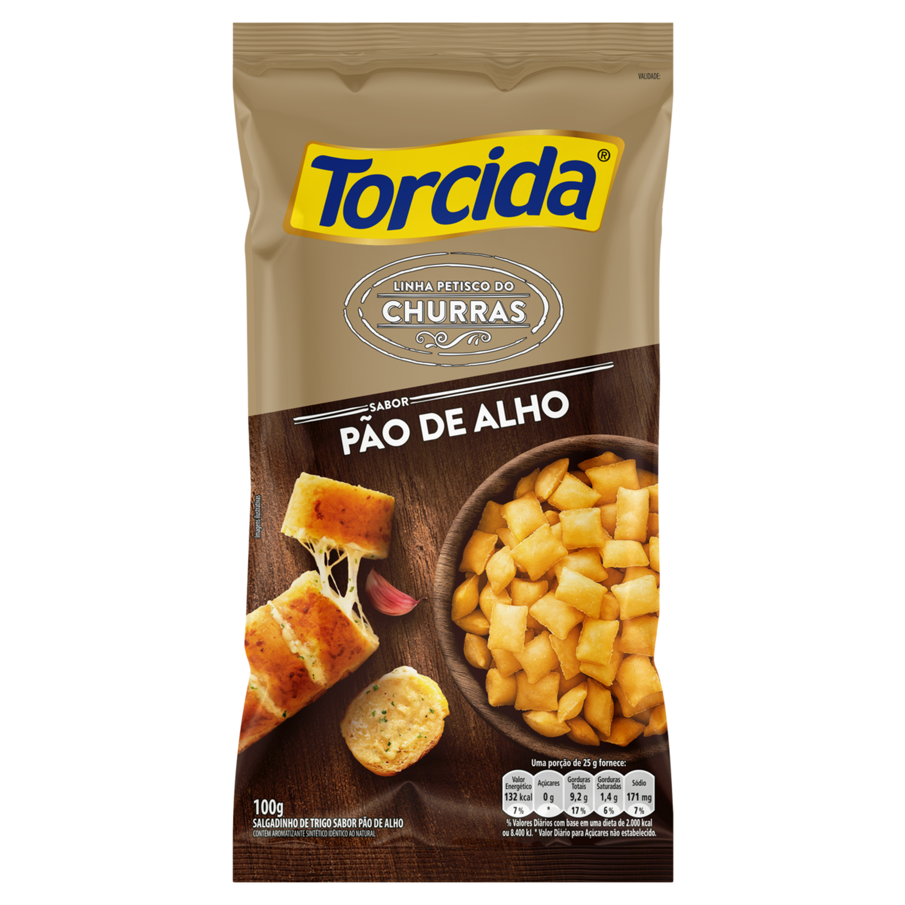 Salgadinho de Trigo Pão de Alho Torcida Churras Pacote 100g