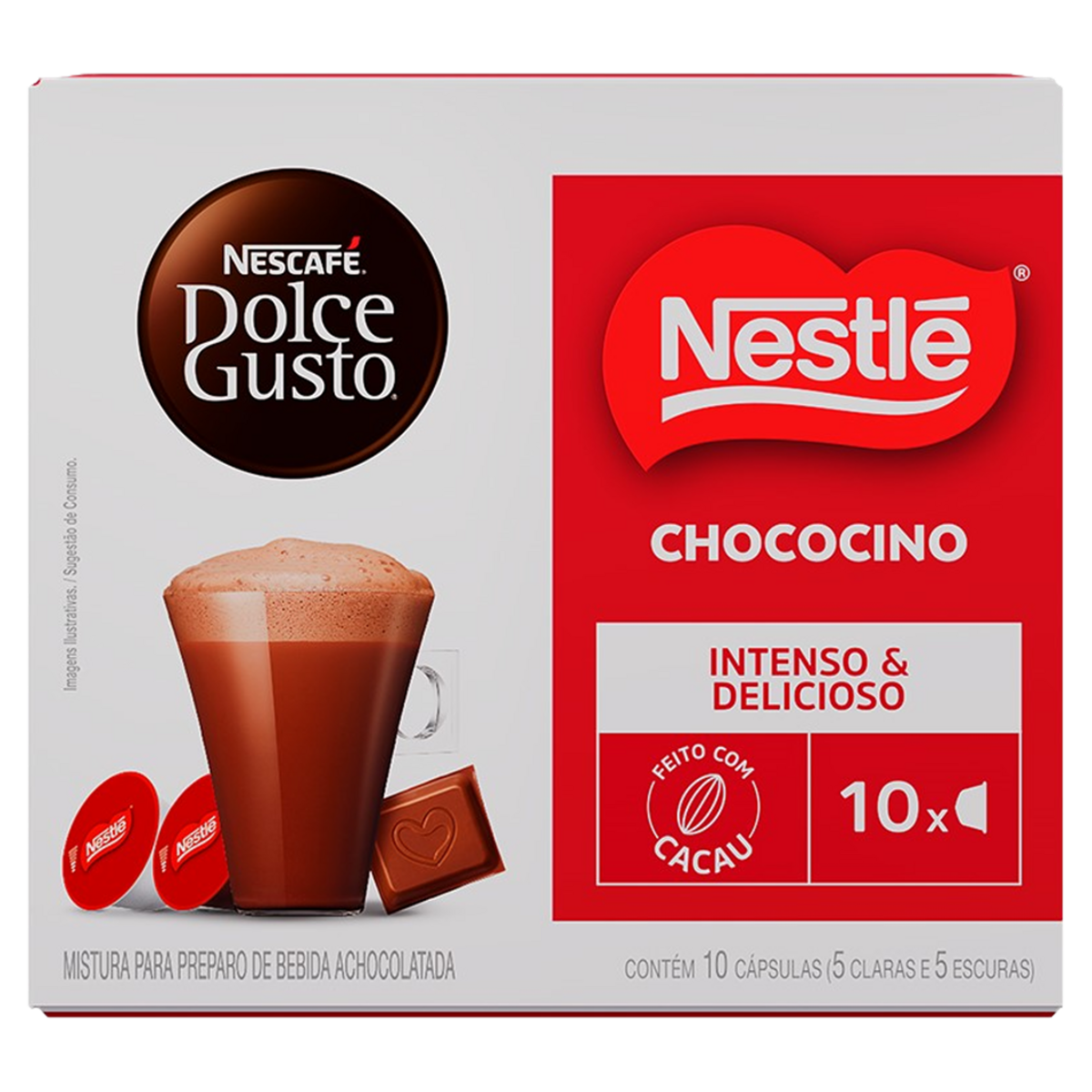 Achocolatado em C&aacute;psula Chococino Nestl&eacute; Nescaf&eacute; Dolce Gusto Caixa 150g C/10 Unidades