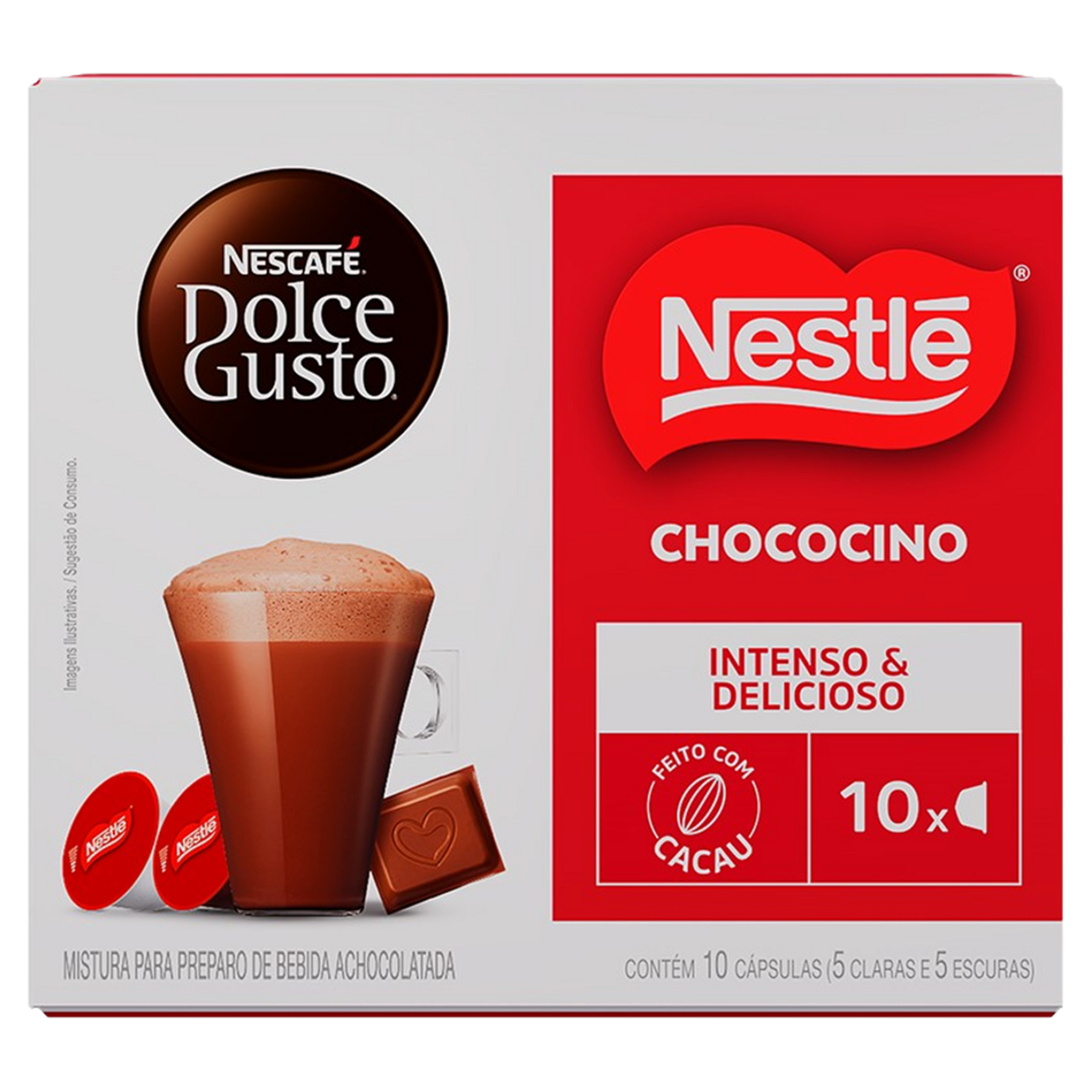 Achocolatado em C&aacute;psula Chococino Nestl&eacute; Nescaf&eacute; Dolce Gusto Caixa 150g C/10 Unidades