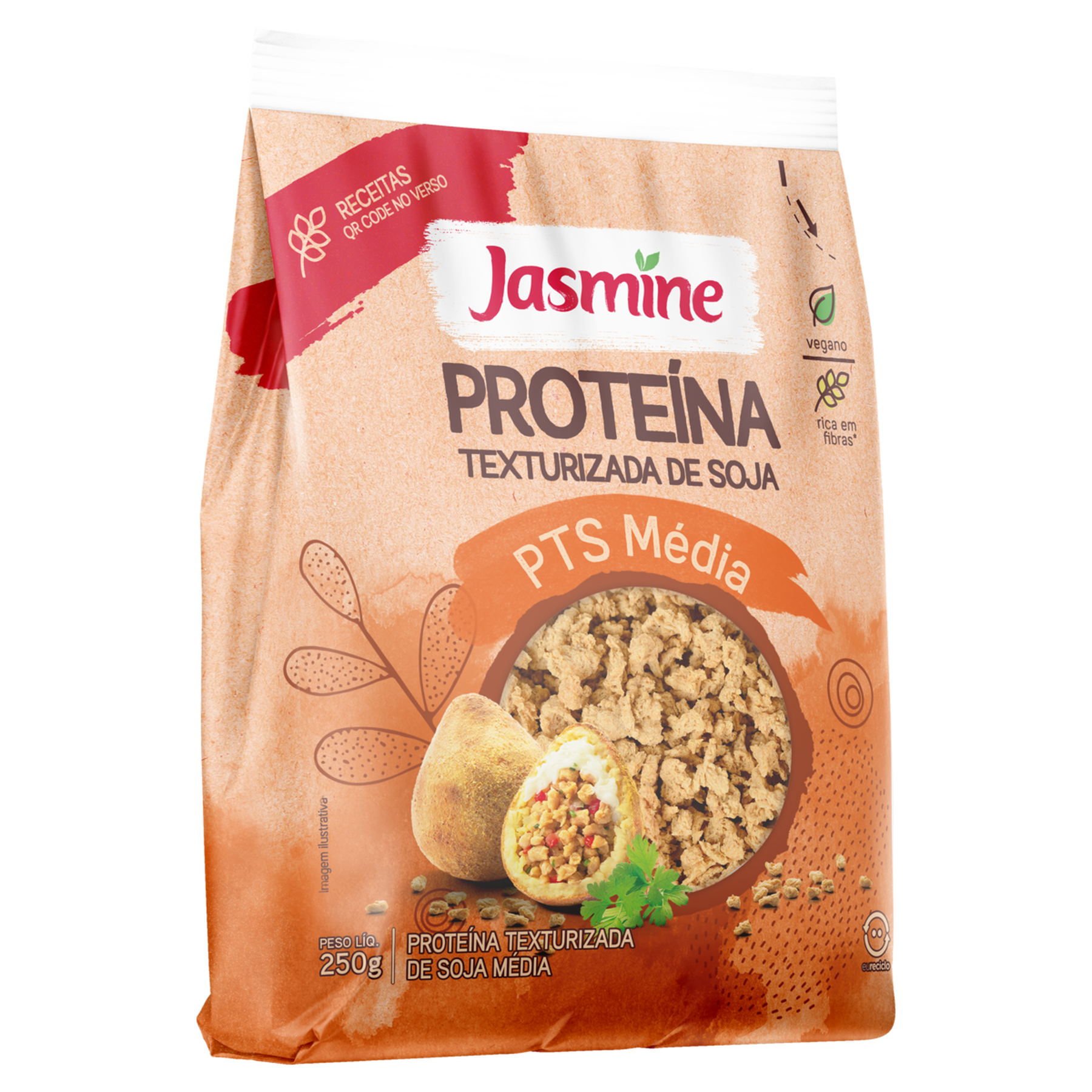 Proteína Texturizada de Soja Média Jasmine Pacote 250g