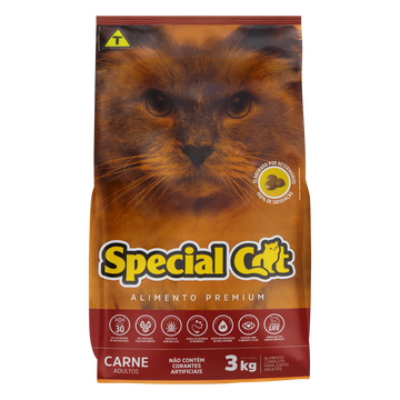 Alimento para Gatos Adultos Carne Special Cat Premium Pacote 3kg