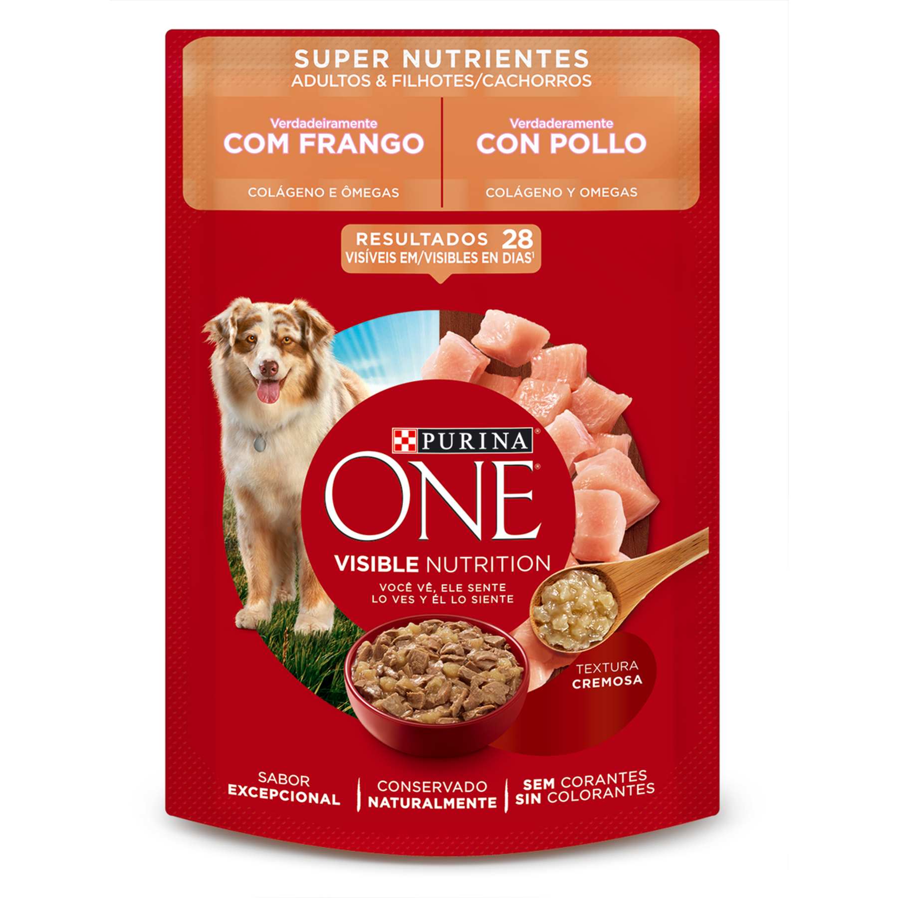 Alimento para Cães Adultos e Filhotes Frango Purina One Super Nutrientes Sachê 85g