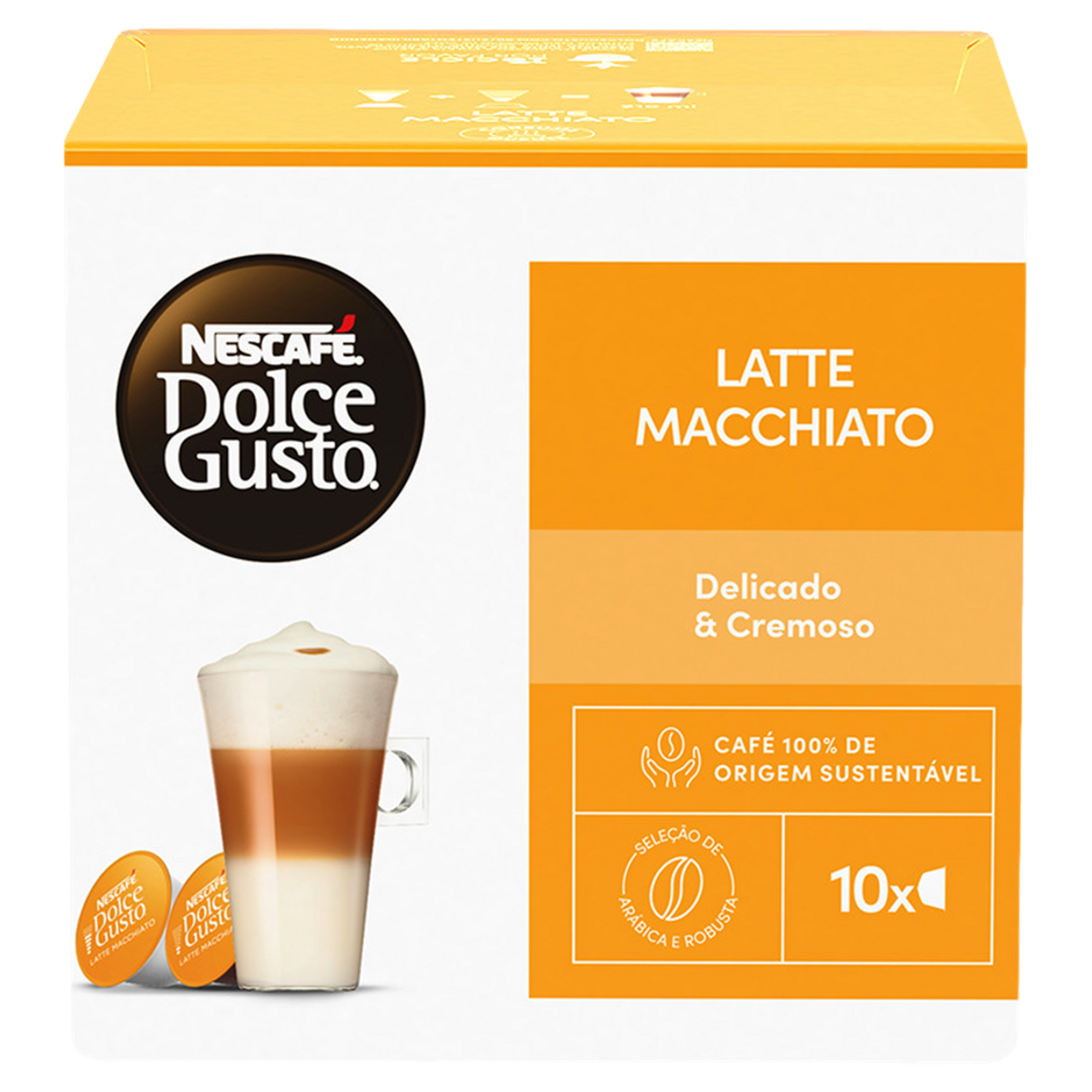 Caf&eacute; com Leite em C&aacute;psula Latte Macchiato Nescaf&eacute; Dolce Gusto Caixa C/10 Unidades