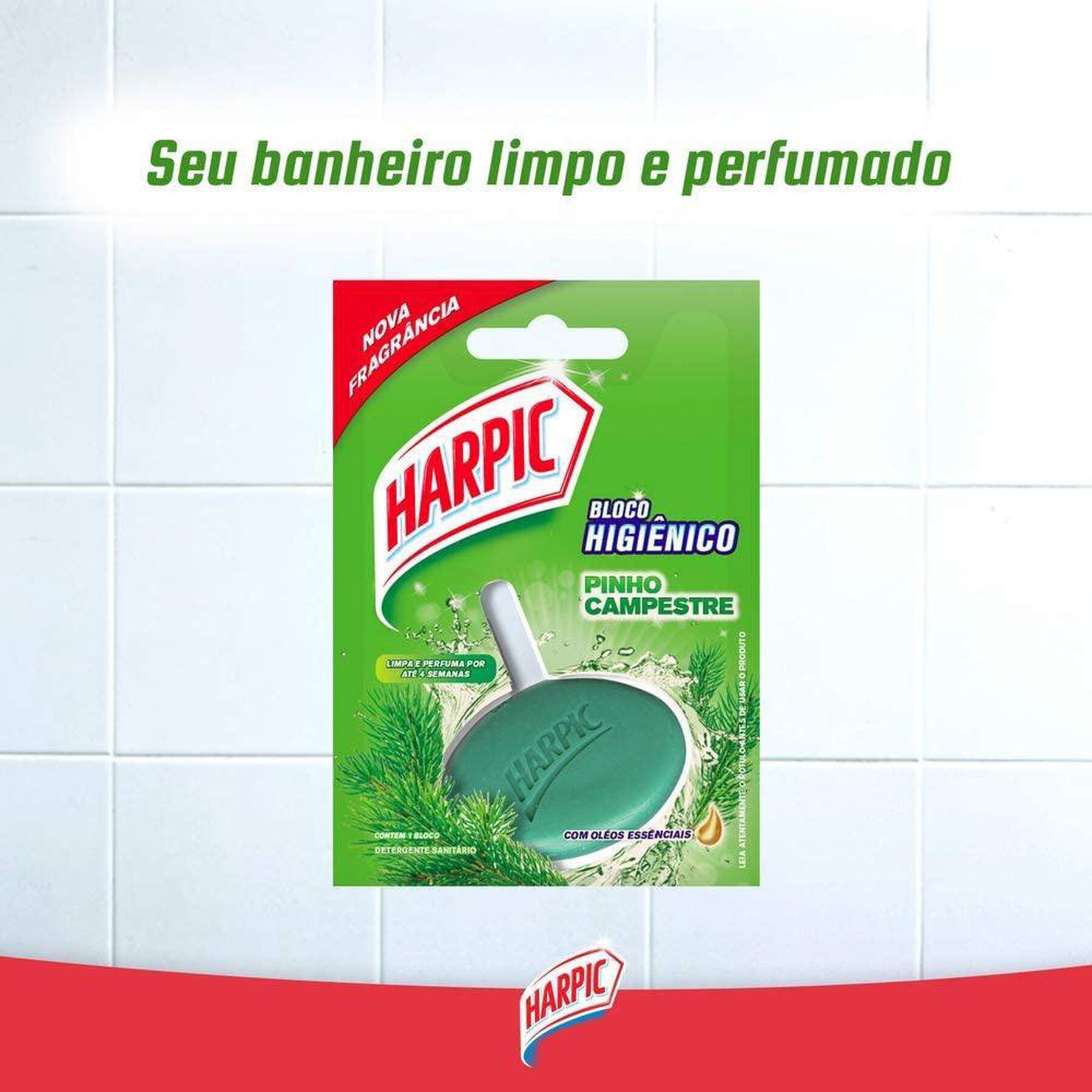 Detergente Sanit&aacute;rio Bloco Pinho Campestre Harpic