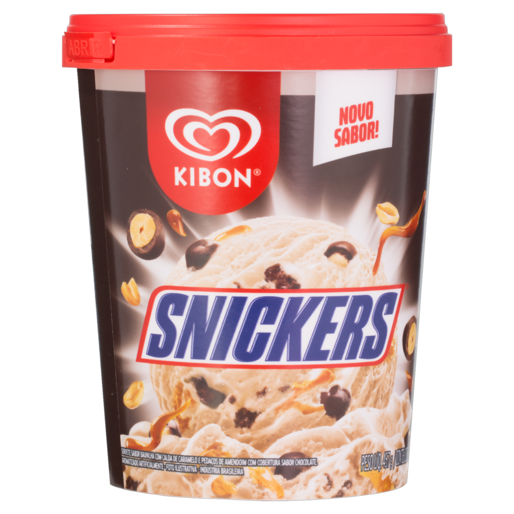 Sorvete Baunilha Snickers Kibon Pote 800ml