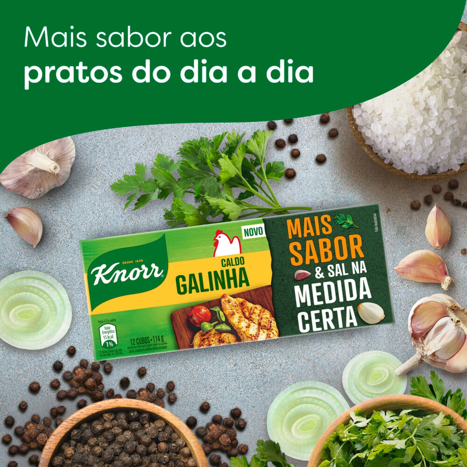 Caldo em Tablete Galinha Knorr Caixa 114g 12 Unidades